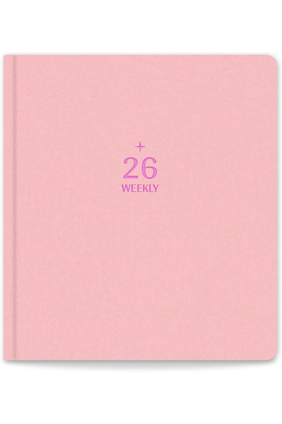 2026 Dikey Haftalık Ajanda 12 Aylık Sert Kapak 18x20 cm - Pembe