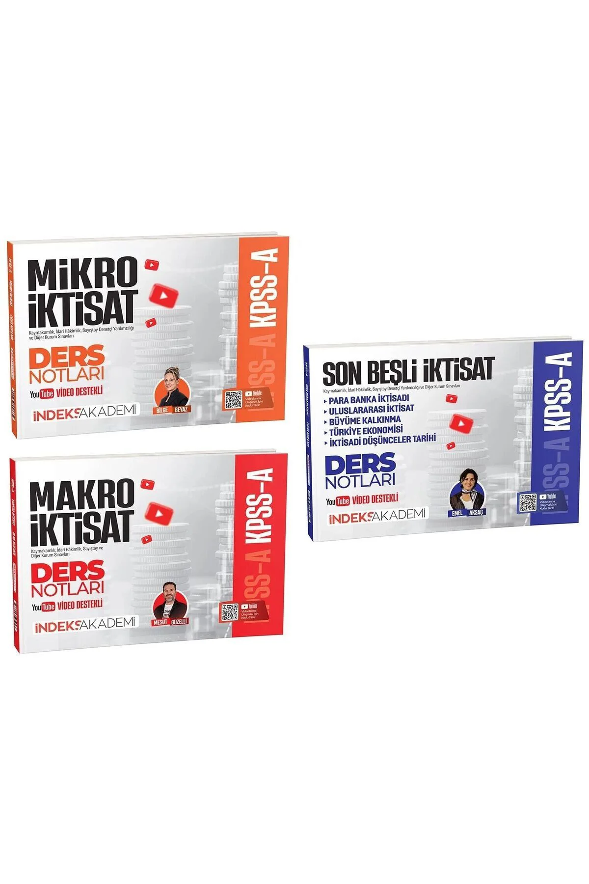 2026 KPSS A Grubu Mikro + Makro + İktisat Son Beşli Video Ders Notları 3 lü Set İndek
