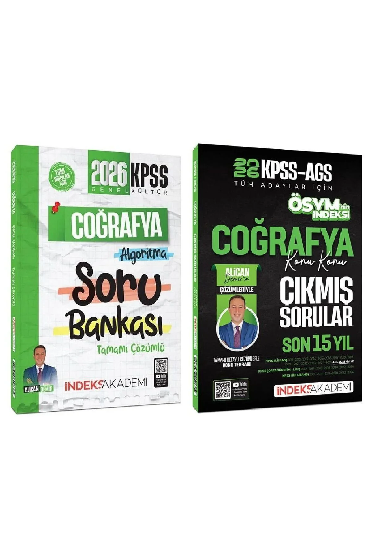 2026 KPSS Coğrafya Soru Bankası + Çıkmış Sorular 2 li Set - Alican Demir İndeks Akade