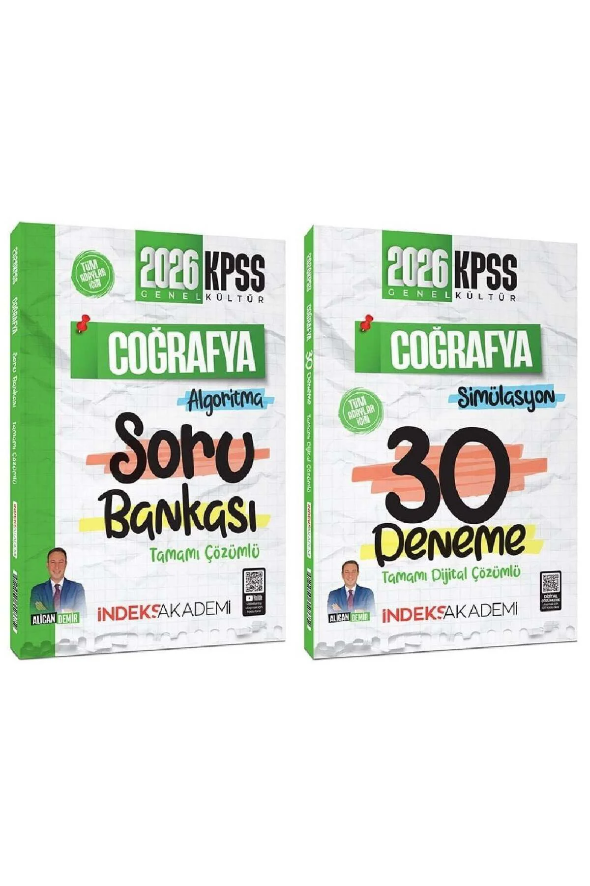 2026 KPSS Coğrafya Soru Bankası + 30 Deneme 2 li Set - Alican Demir Ya