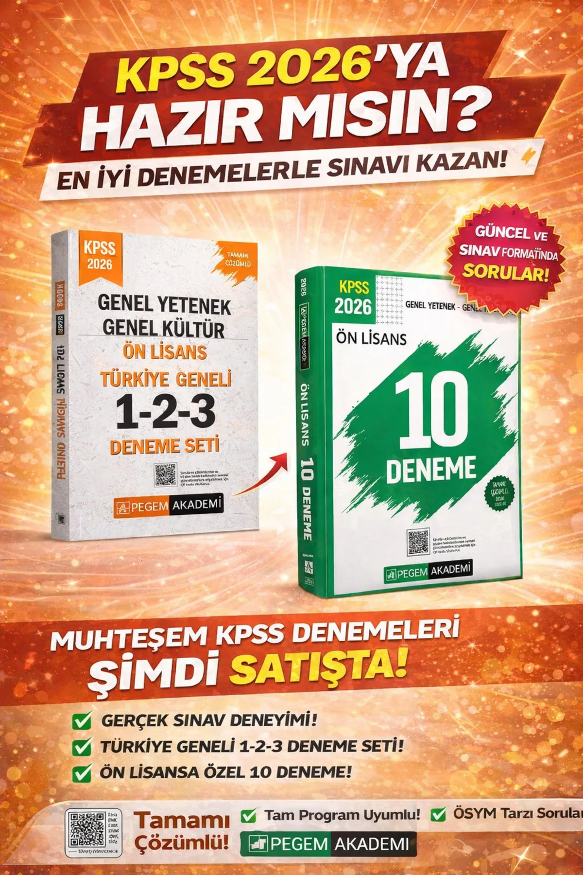 2026 KPSS Lise-Ön Lisans Türkiye Geneli 1-2-3 (3'lü Deneme Seti) & KPSS Ön Lisans 10 Deneme Seti