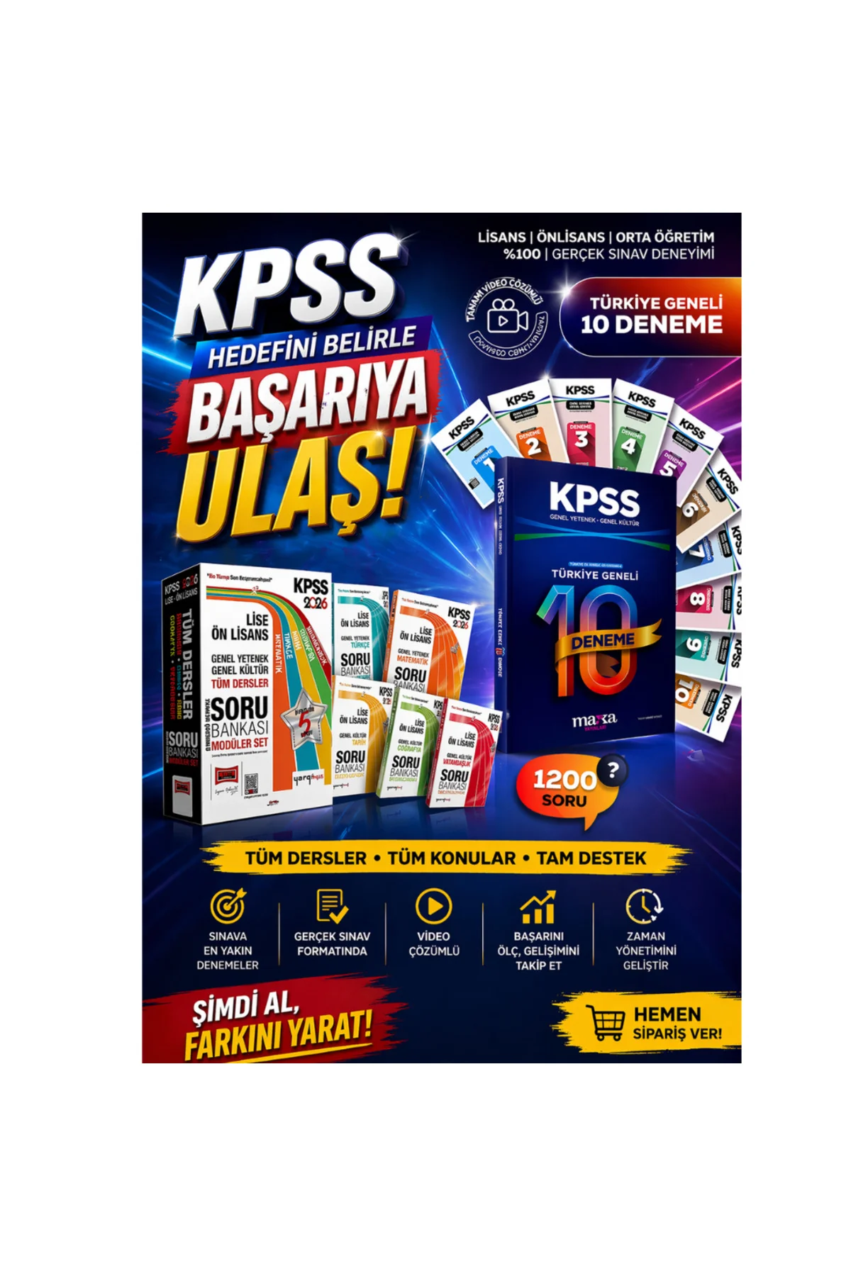 2026 KPSS Lise Ön Lisans GK-GY Tüm Dersler Modüler Soru Bankası S