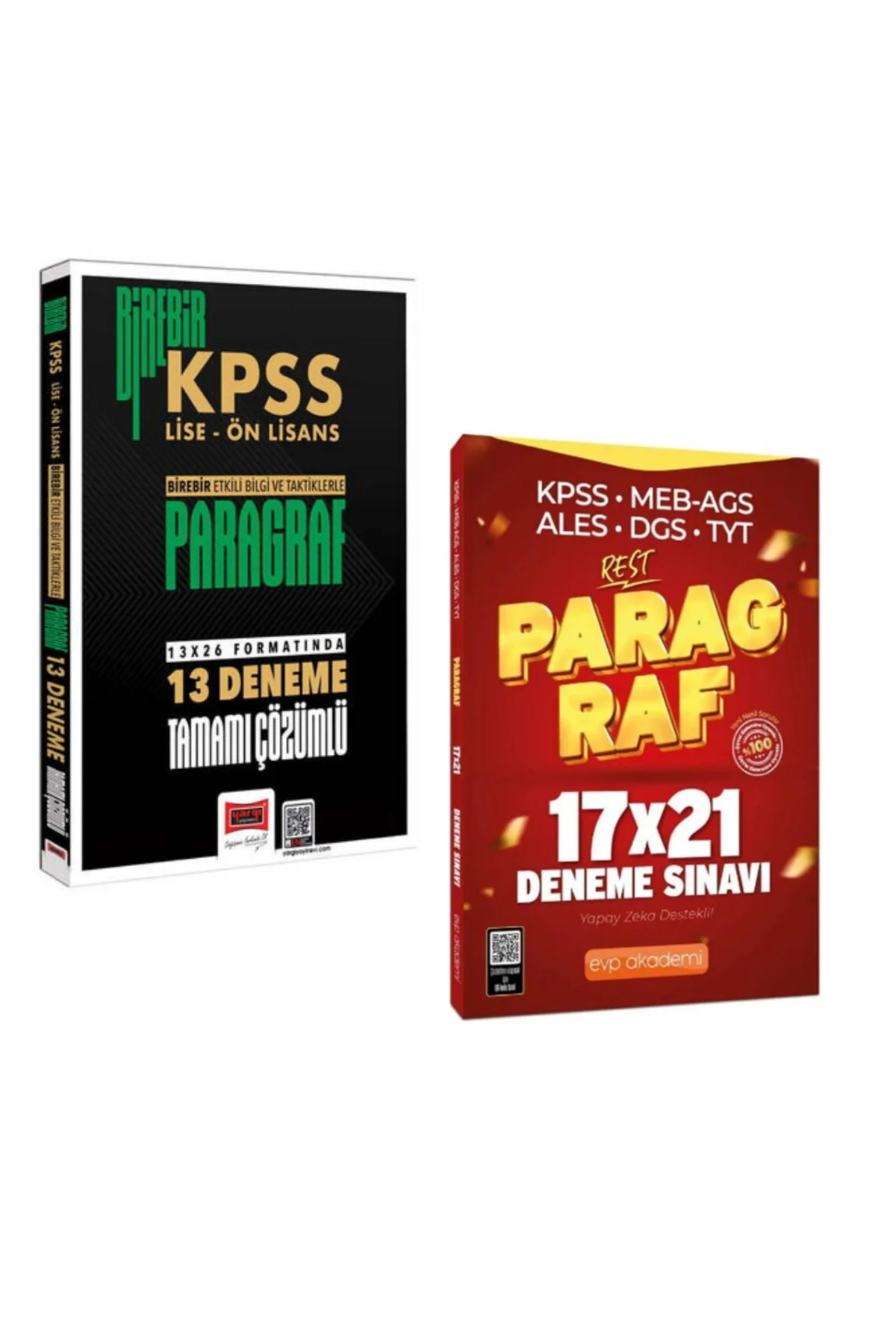 2026 KPSS Lise Önlisans Paragraf 13 Deneme & EVP Akademi Paragraf 17 x 21 Deneme Set