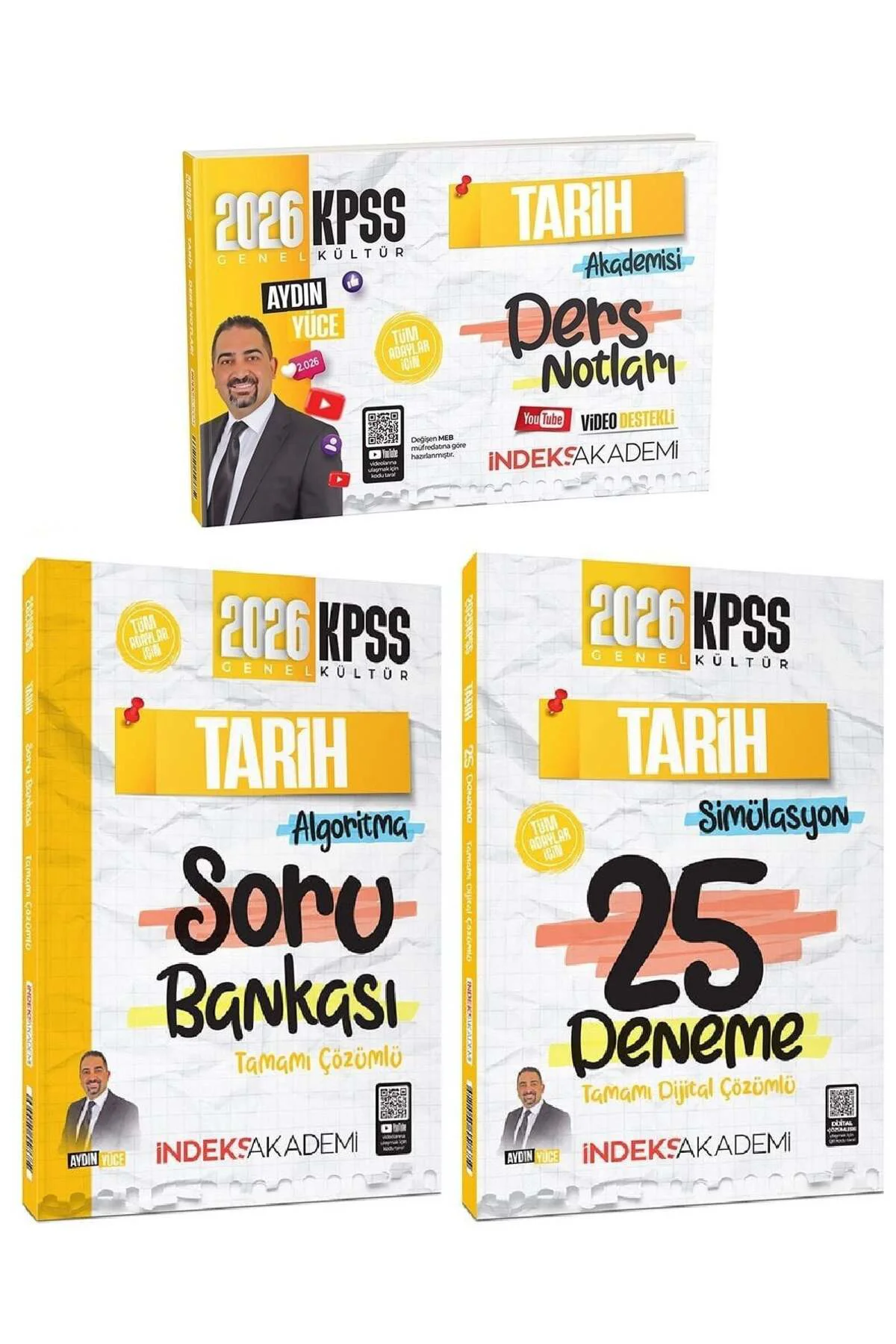 2026 KPSS Tarih Akademisi Video Ders Notları + Soru Bankası + 25 Deneme 3 lü Set - Ay