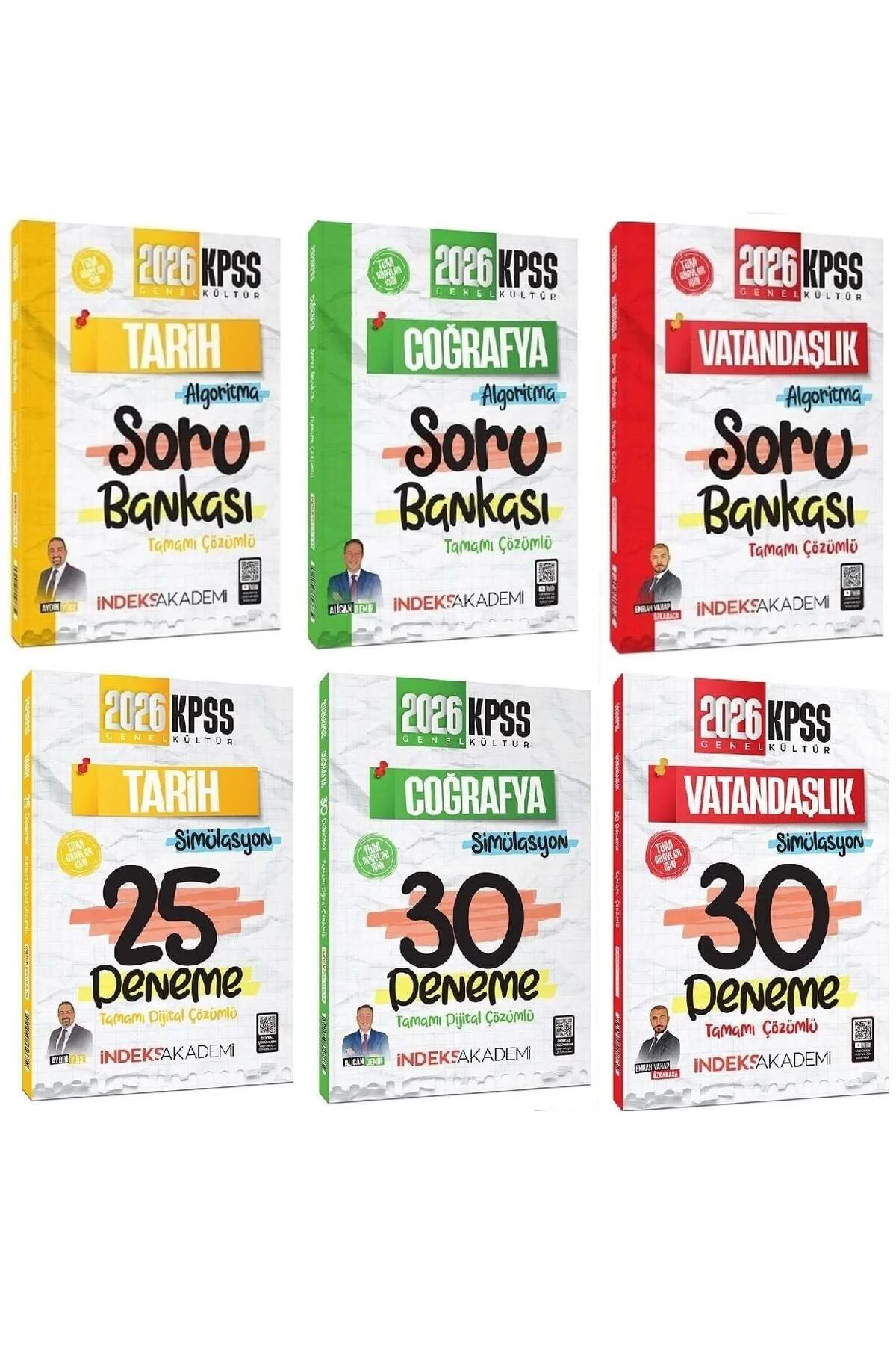2026 KPSS Tarih + Coğrafya + Vatandaşlık Soru Bankası + 85 Deneme 6 lı Set İndeks Aka