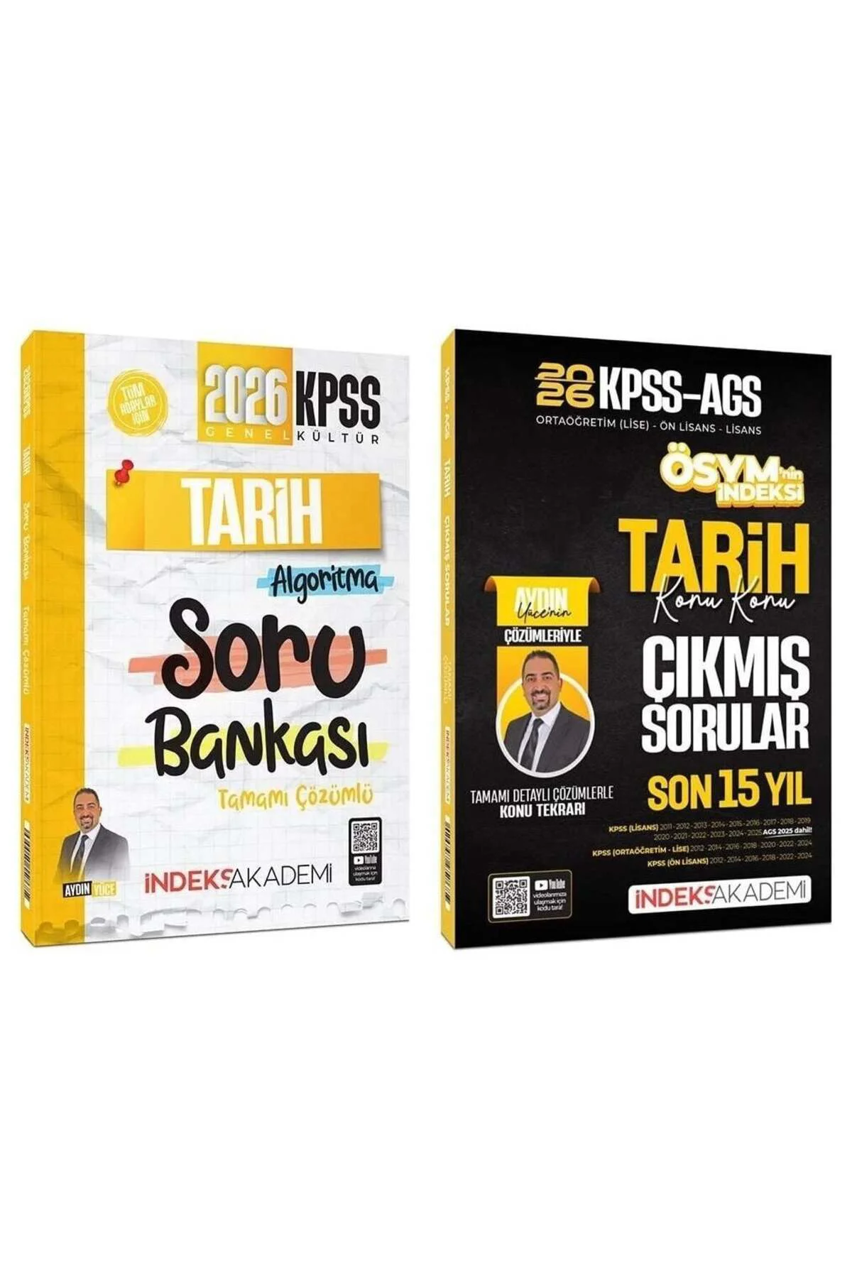 2026 KPSS Tarih Soru Bankası + Çıkmış Sorular 2 li Set - Aydın Yüce Ya