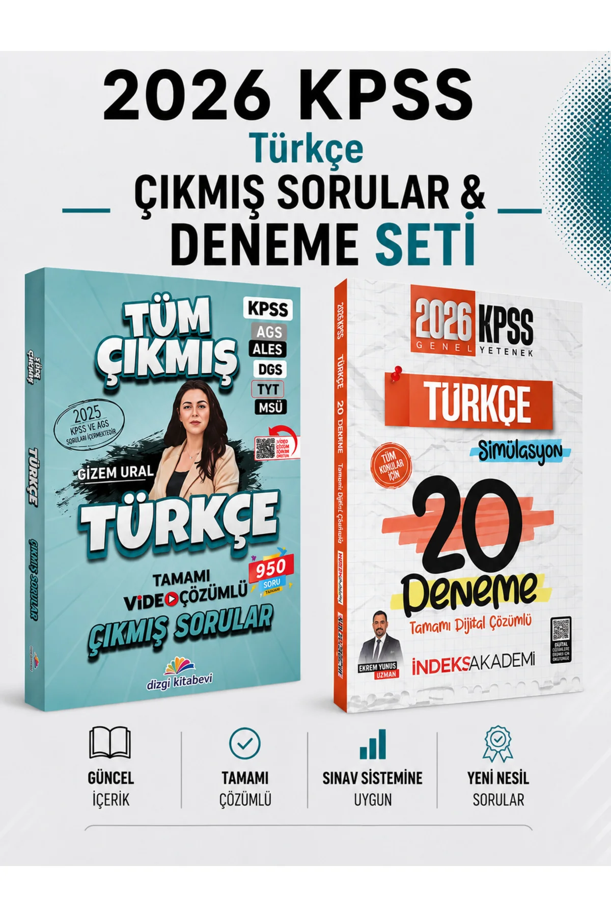 2026 KPSS Türkçe Çıkmış Sorular & KPSS Türkçe 20 Deneme İndeks Akademi Seti