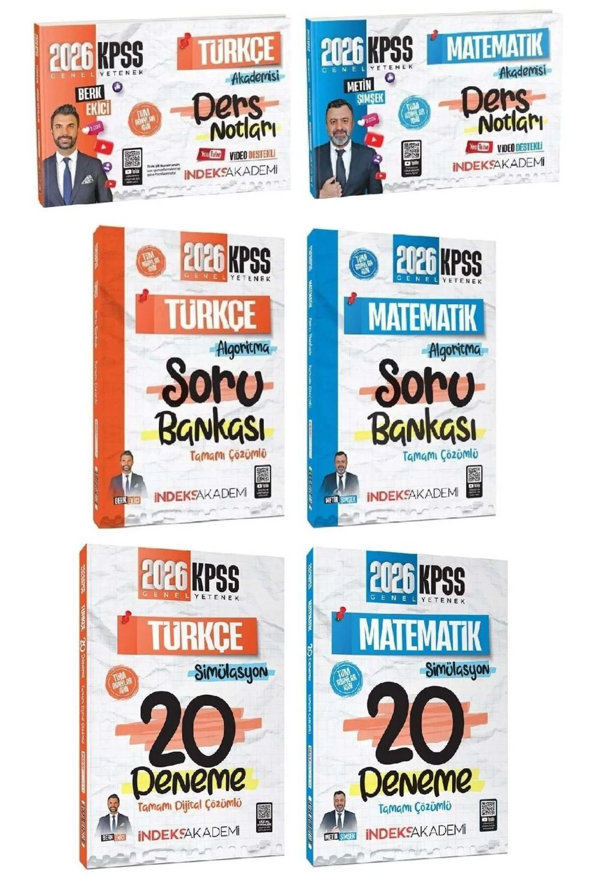 2026 KPSS Türkçe + Matematik Video Ders Notları + Soru Bankası + 40 Deneme 6 lı Set İ
