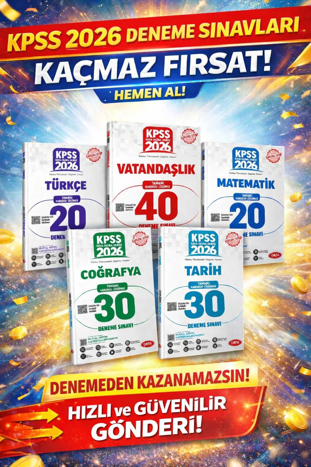 2026 KPSS Ultra Serisi Deneme Seti Tüm Dersler Coğrafya, Tarih, Matematik, Vatandaşlık, Türkçe Süper