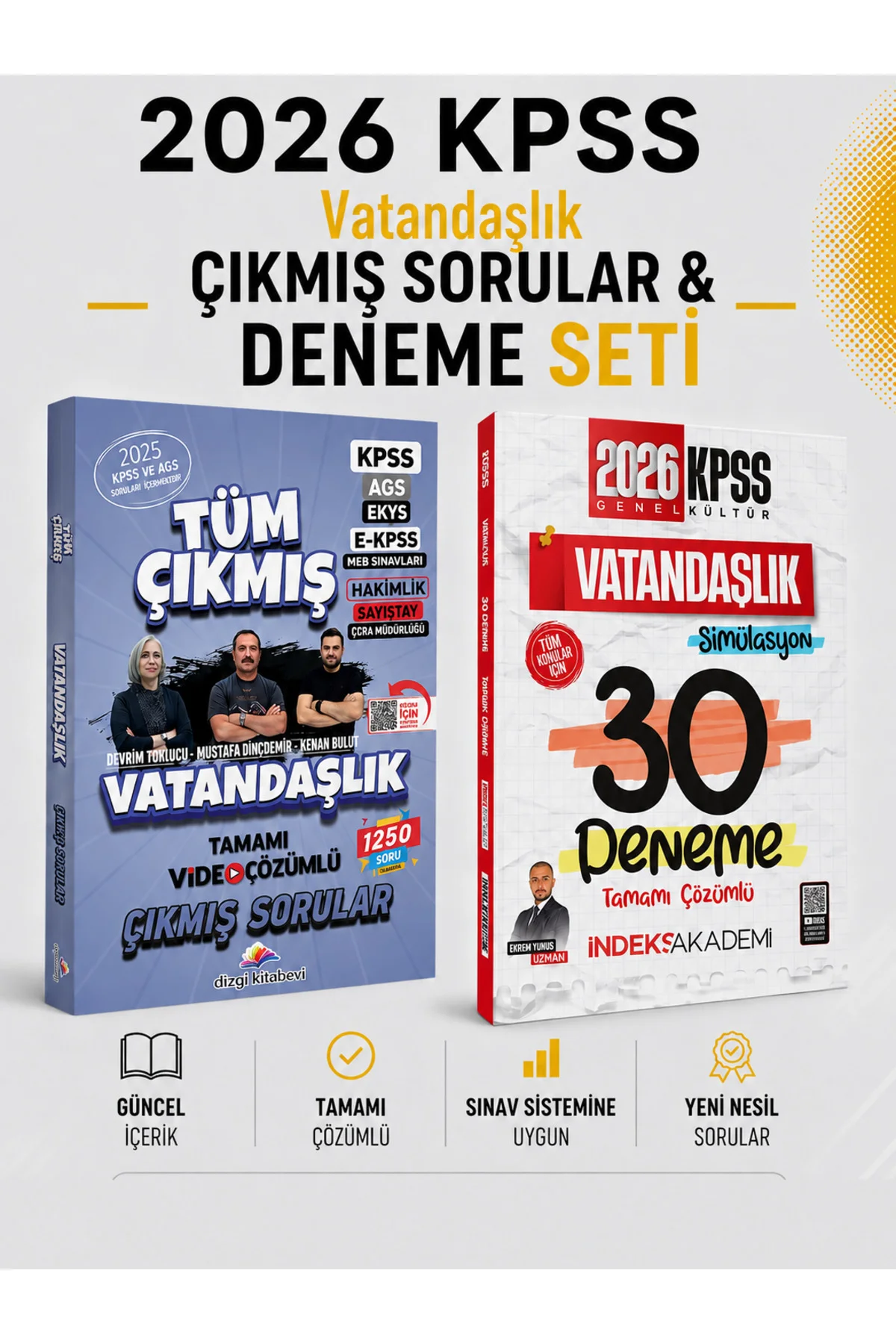 2026 KPSS Vatandaşlık Çıkmış Sorular & KPSS Vatandaşlık 30 Deneme İndeks Akademi Seti