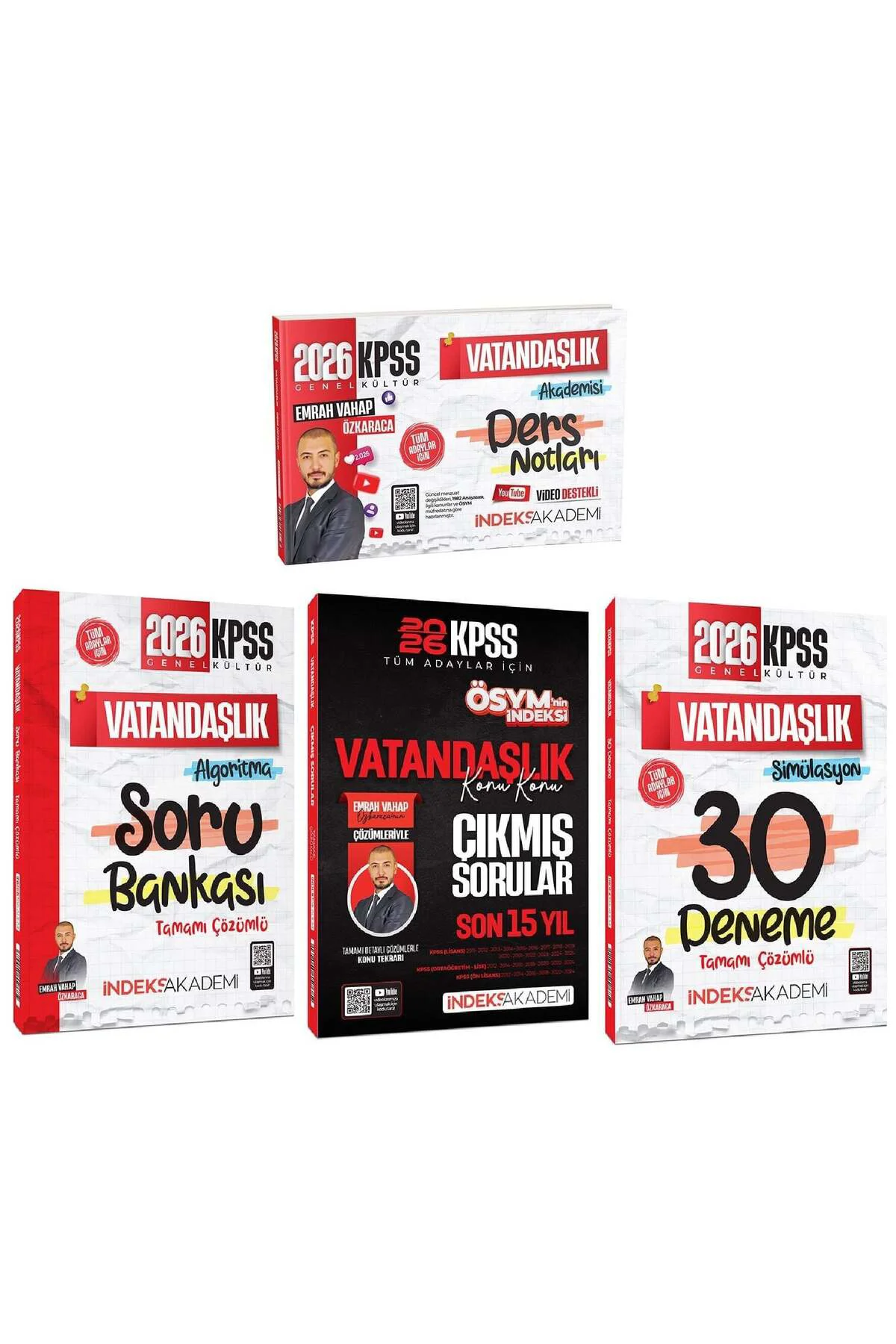 2026 KPSS Vatandaşlık Ders Notları + Soru Bankası + Çıkmış Sorular + 30 Deneme 4 lü S