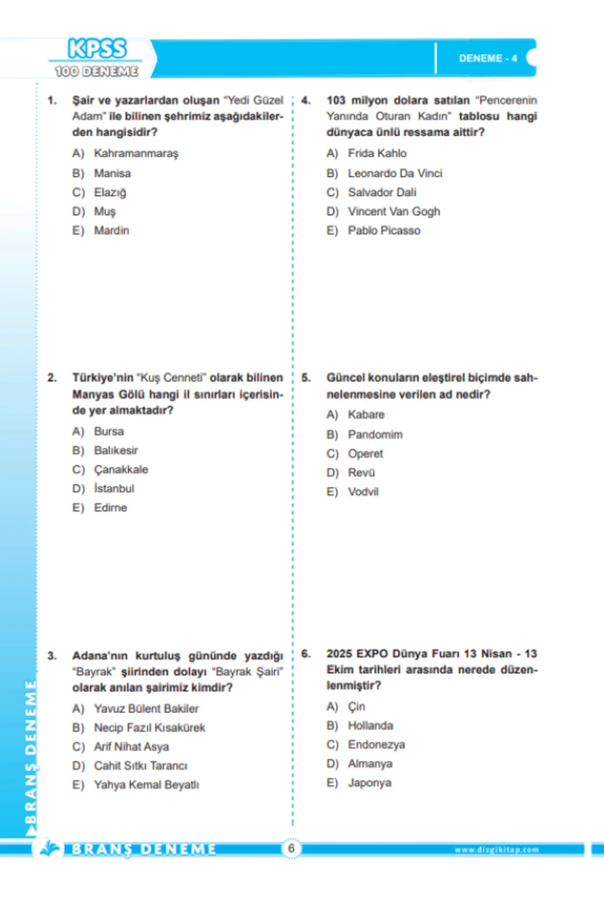 2026 KPSS ve Tüm Kurum Sınavları Güncel Bilgiler Tamamı PDF Çözümlü 100 Deneme Sınavı Özlem Örel