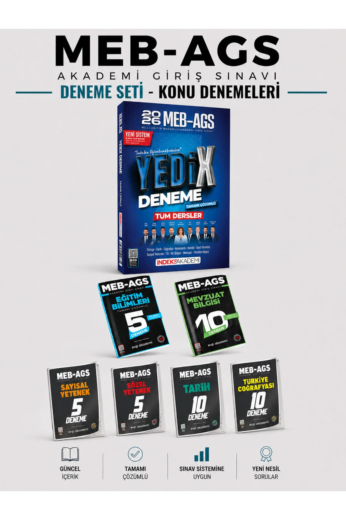 2026 MEB AGS 45 Deneme & İndeks MEB AGS Tüm Dersler 7 Deneme Seti