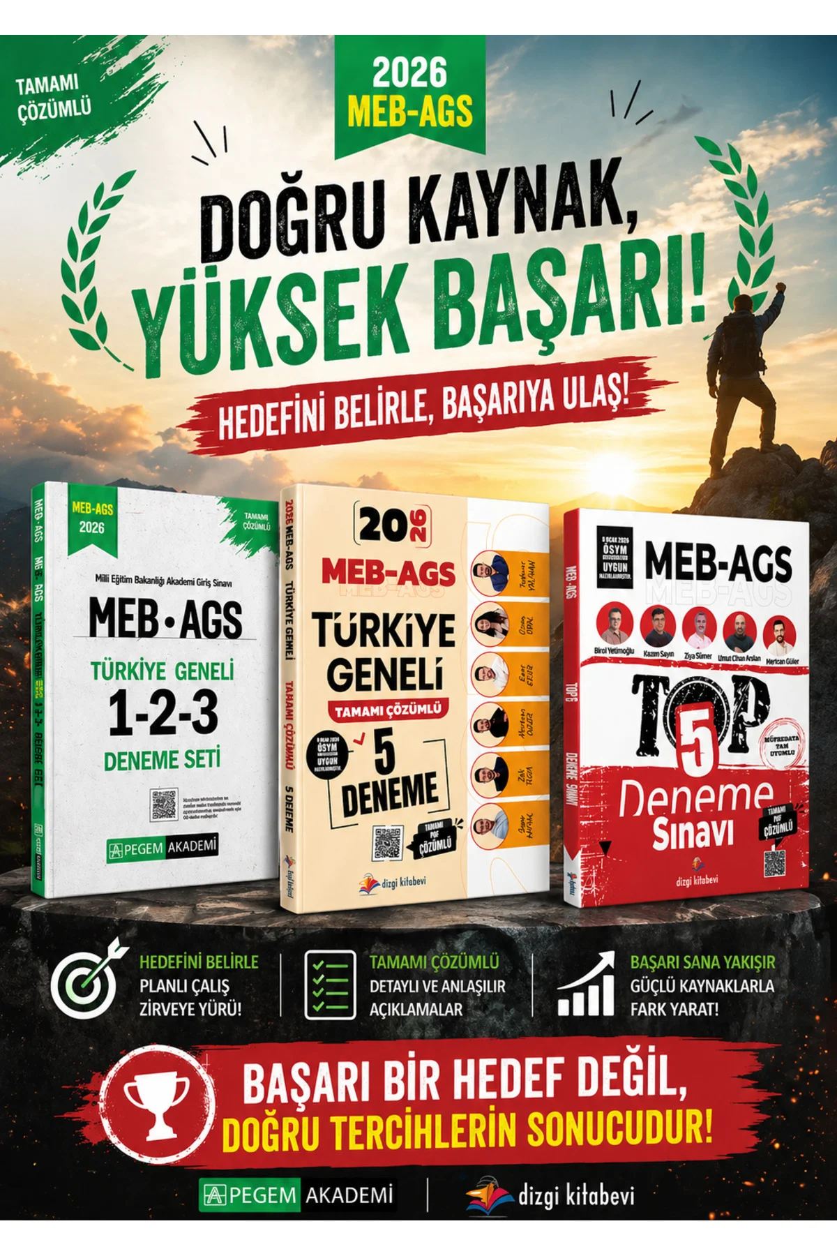 2026 MEB AGS Türkiye Geneli Deneme & Pegem MEB AGS Türkiye Geneli 3'lü Deneme & Dizgi Ki
