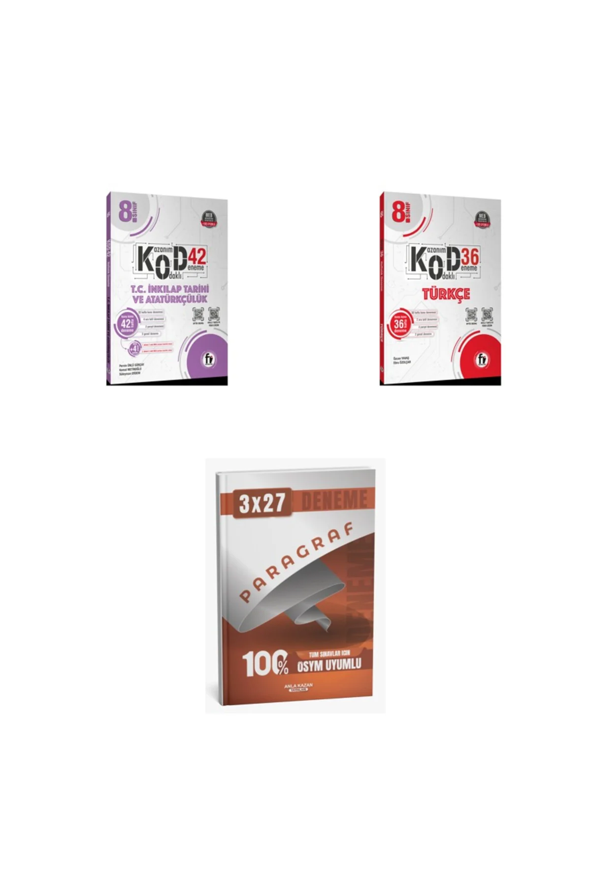 2027 Fi 8. SINIF DENEME İnkılap Tarihi ve Atatürkçülük T C KOD42 + Türkçe KOD 36 Deneme + Ankapade 3'lü Set