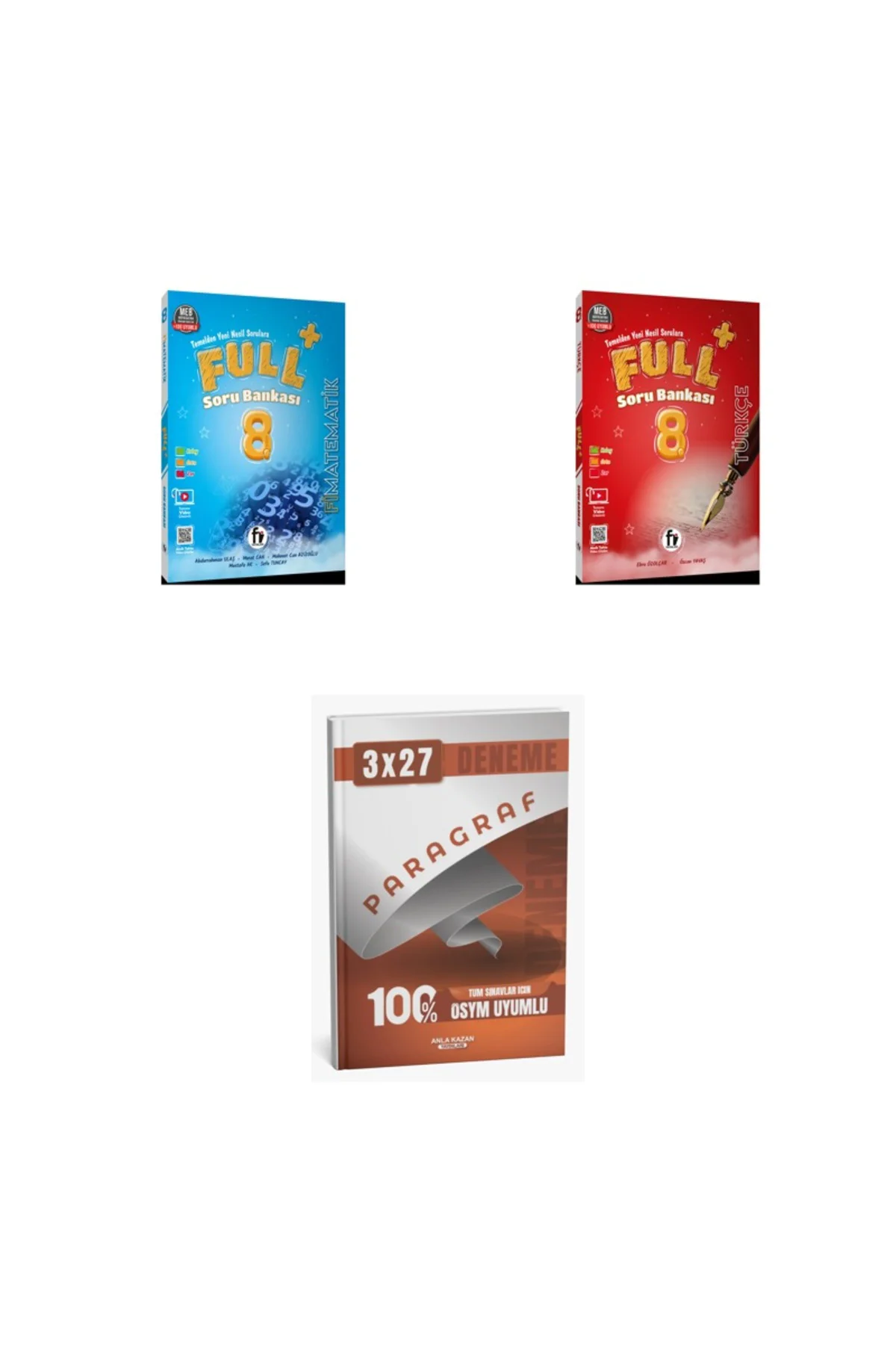 2027 Fi 8. SINIF FULL Matematik + Türkçe Soru + anla kazan paragraf deneme 3'lü Set