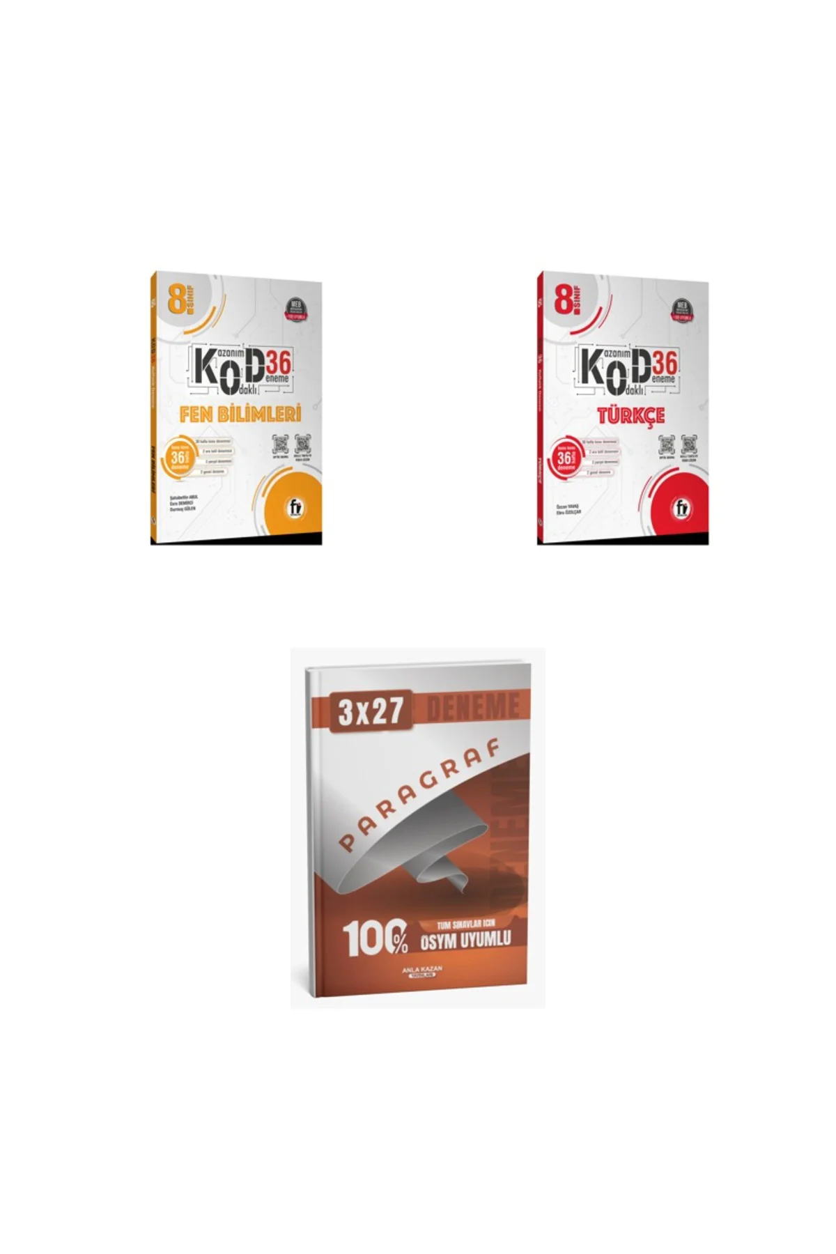 2027 Fi 8. SINIF KOD 36 DENEME Fen BİLİMLERİ + Türkçe Deneme + anla kazan paragraf deneme 3'lü Set