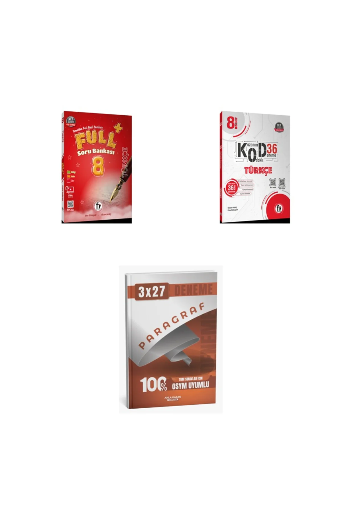 2027 Fi 8. SINIF Türkçe FULL Soru + KOD 36 DENEME Deneme + anla kazan paragraf deneme 3'lü Set