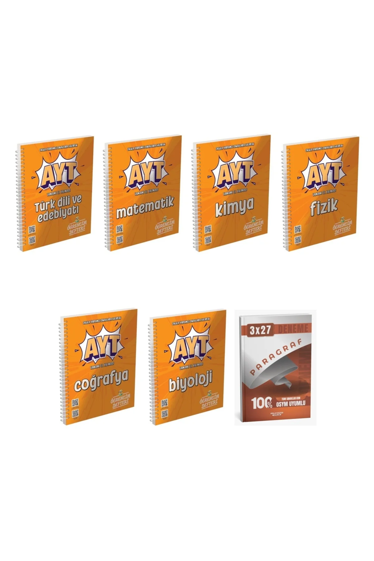 2027 Murat AYT Defteri Ogrencim Edebiyat + Matematik + Kimya + Fizik + Coğrafya + Biyoloji