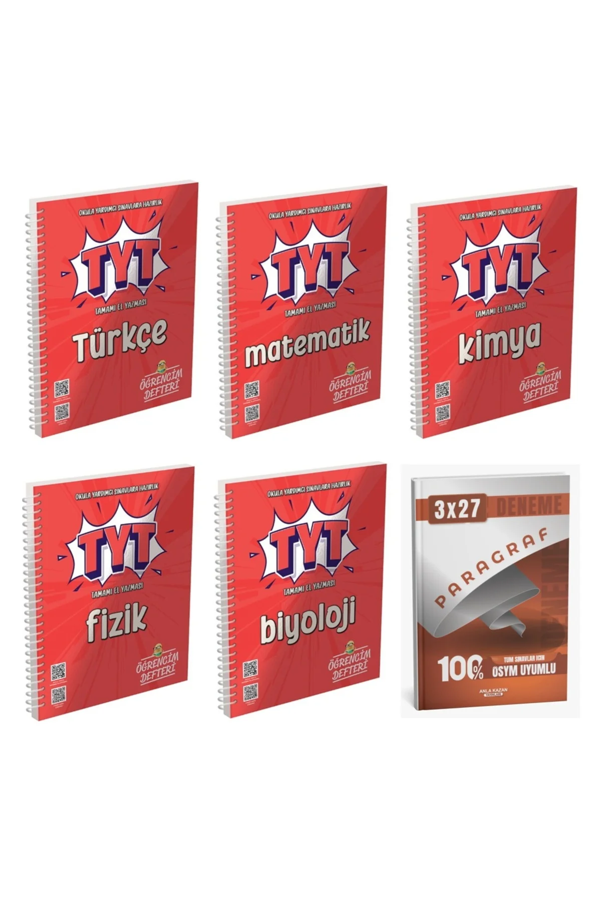 2027 Murat TYT Defteri Ogrencim Türkçe + Matematik + Kimya + Fizik + Biyoloji