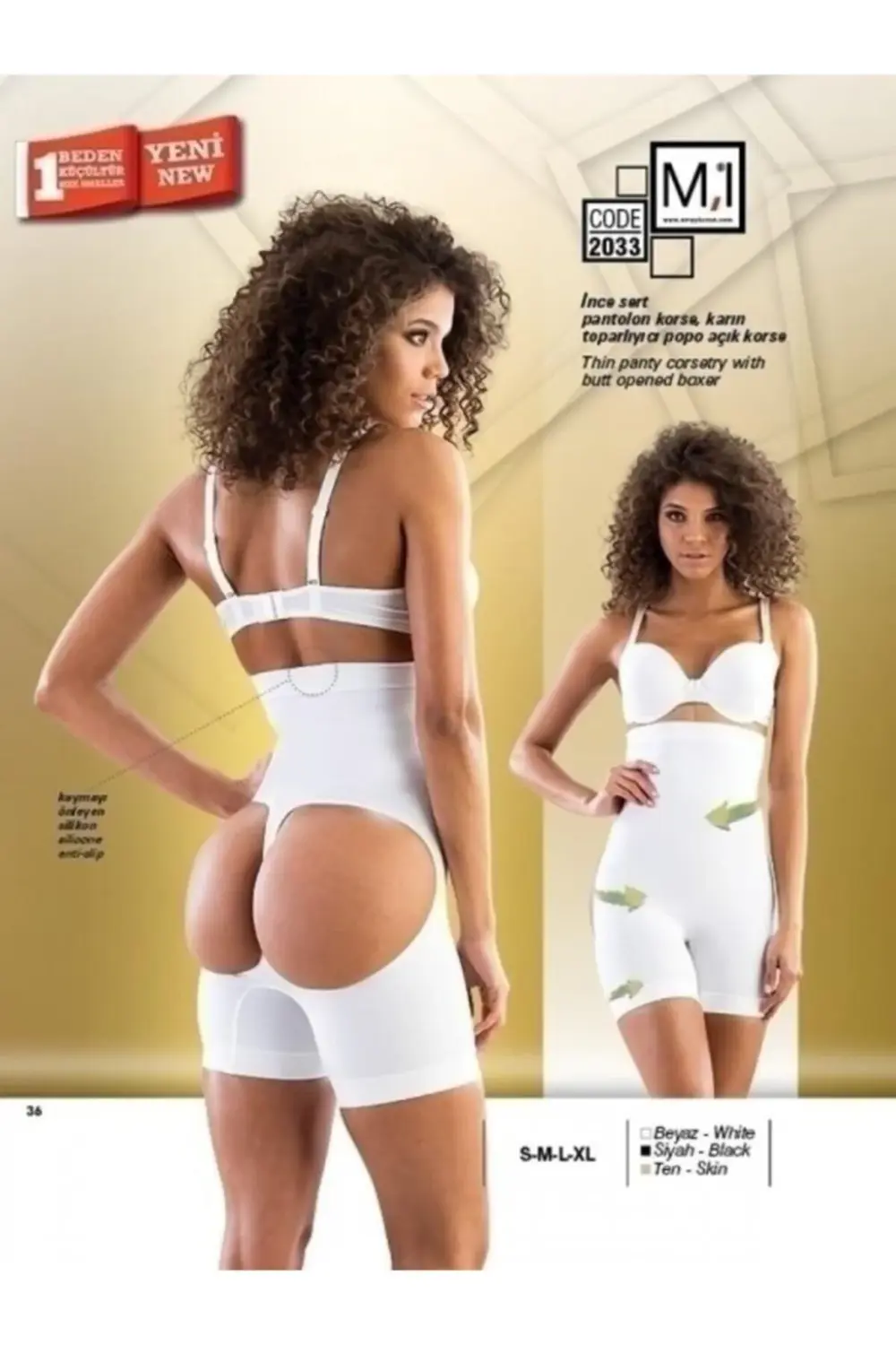 2033 Dikişsiz Karın Toparlayıcı Popo Açık Korse