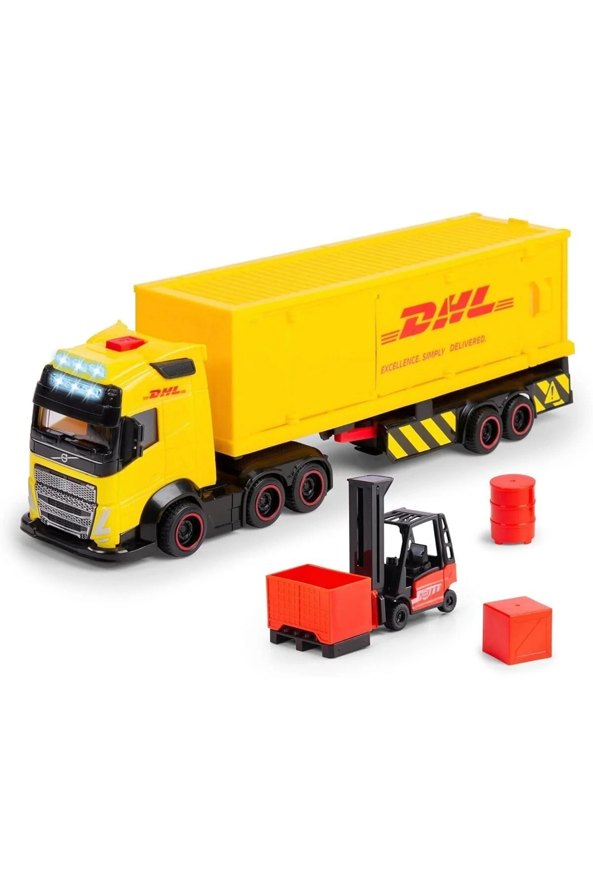 203747018 Dickie DHL Truck free wheel Volvo FH16 Truck light soun 203747018 Dickie DHL Truck free wheel Volvo FH16 Truck light soun