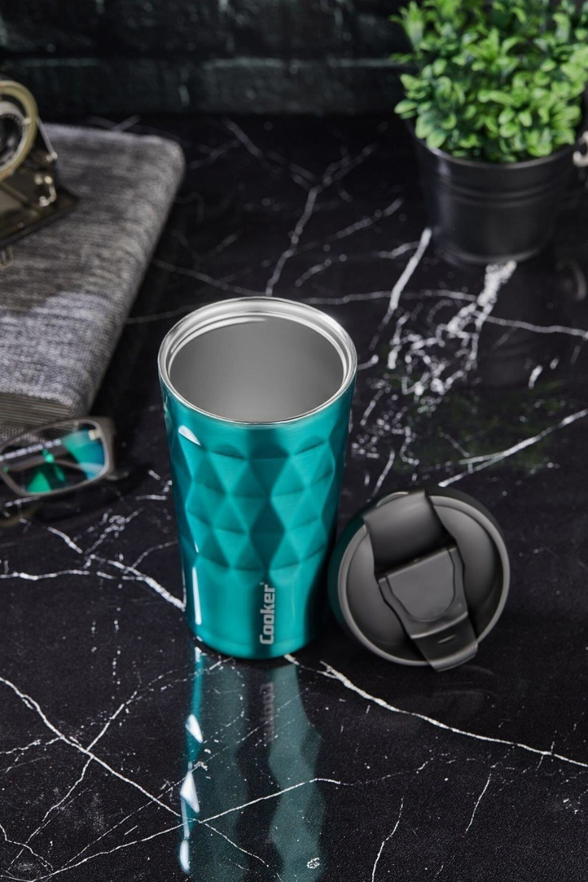 2048 Lüx 350 Ml Prizma Çelik Termos Mug Kupa Yeşil