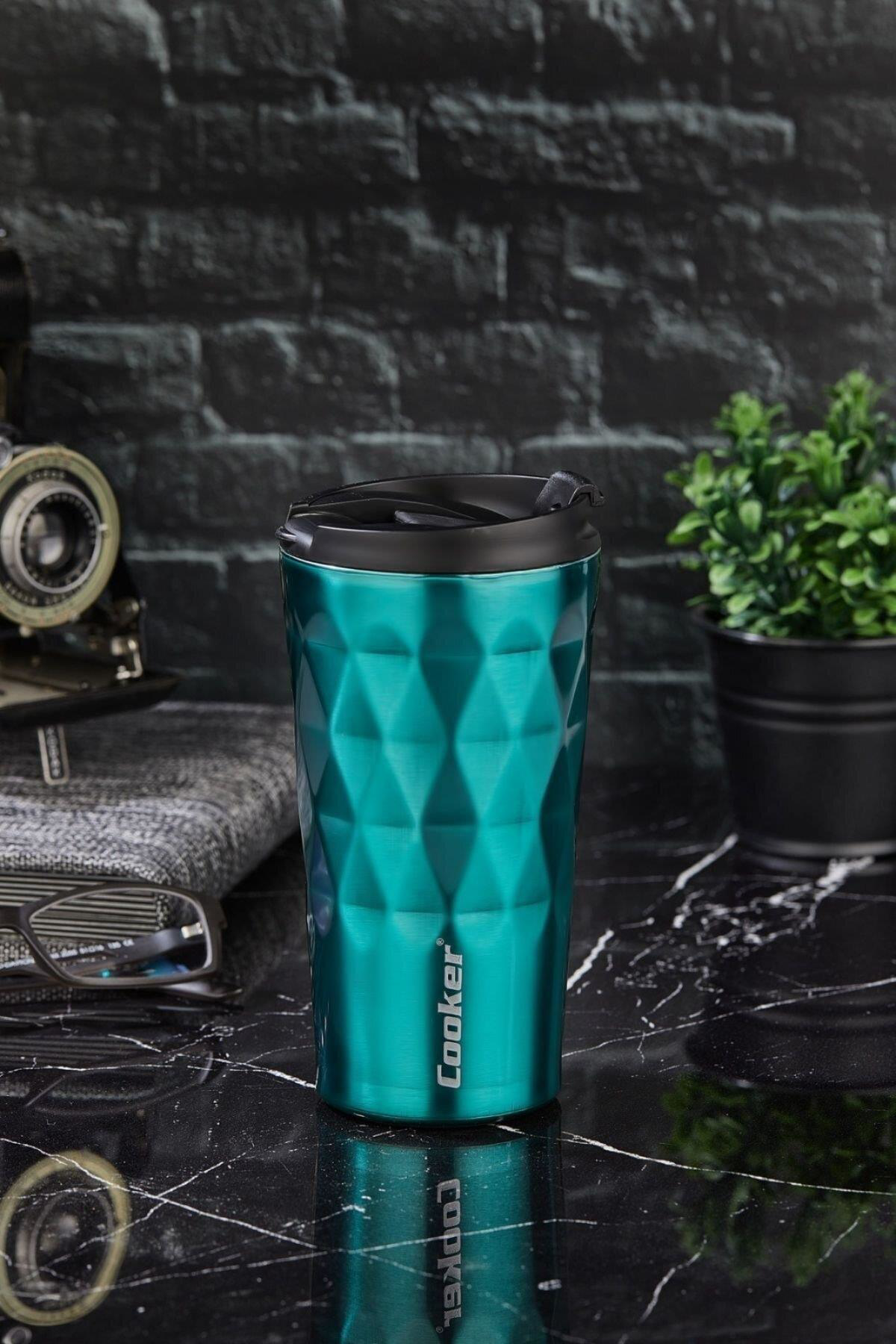 2048 Lüx 350 Ml Prizma Çelik Termos Mug Kupa Yeşil