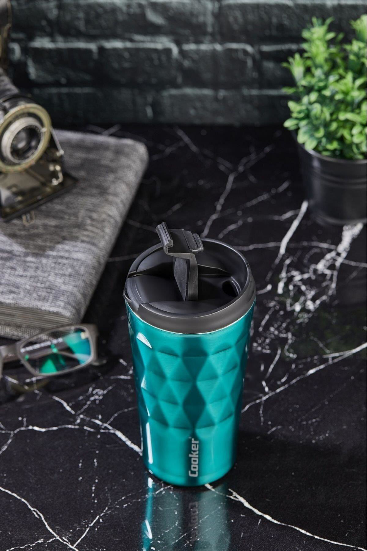 2048 Lüx 350 Ml Prizma Çelik Termos Mug Kupa Yeşil