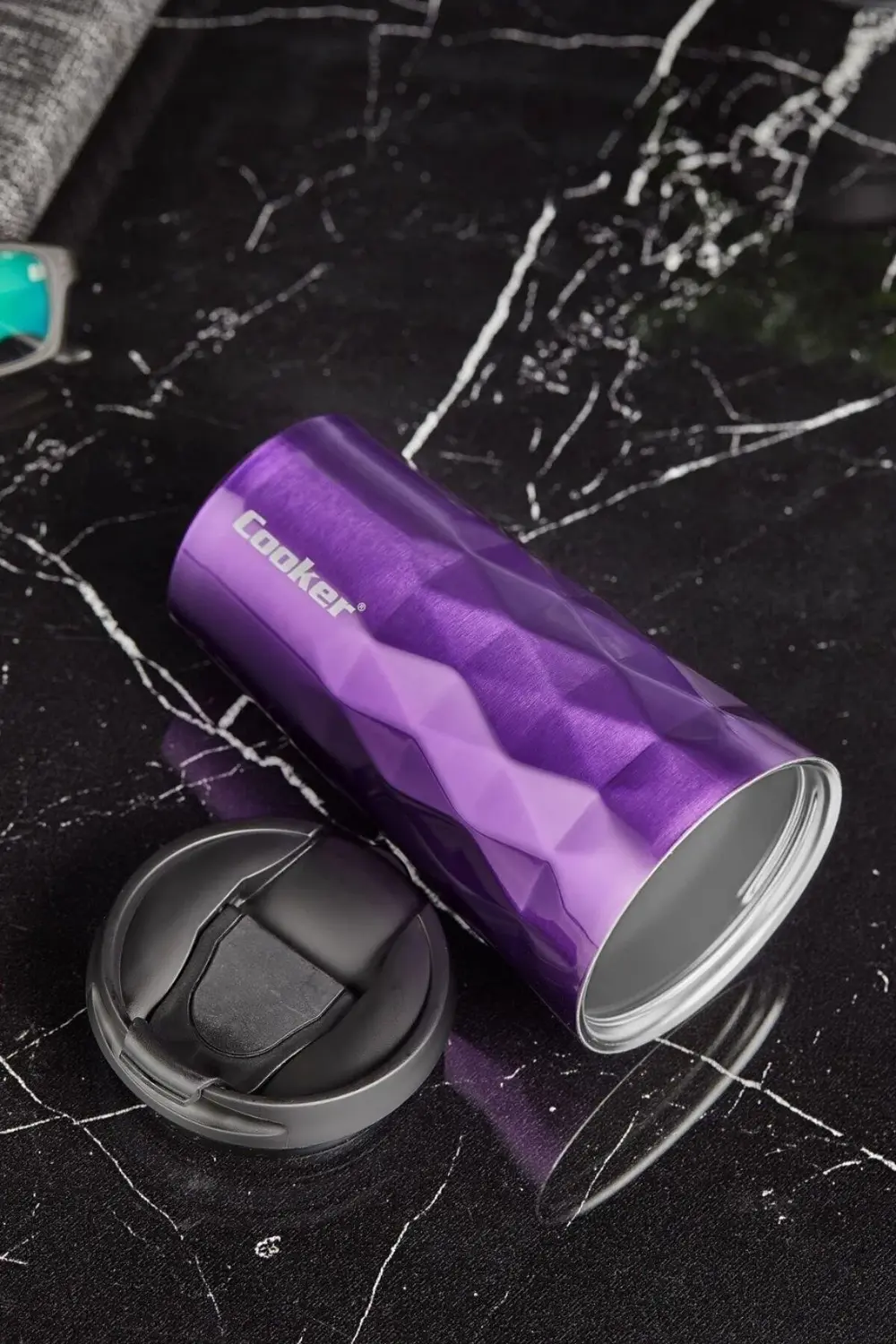 2048 Lüx 350 Ml Prizma Çelik Termos Mug Kupa Mor