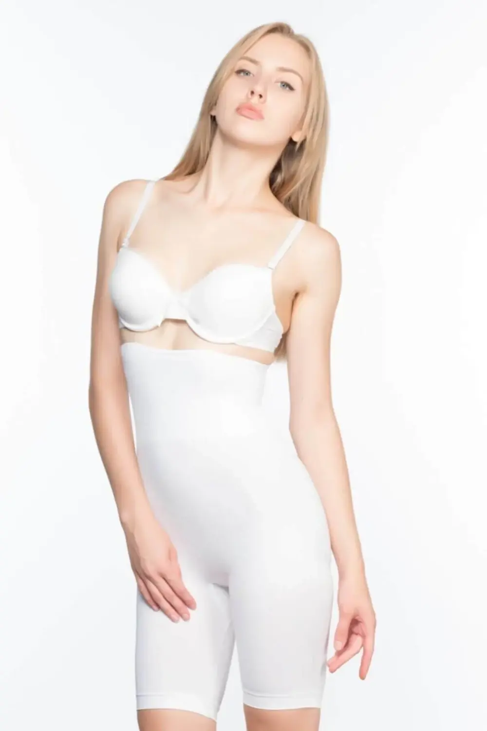 2074 Seamless Yüksek Bel Desenli Double Uzun Paça Korse Siyah