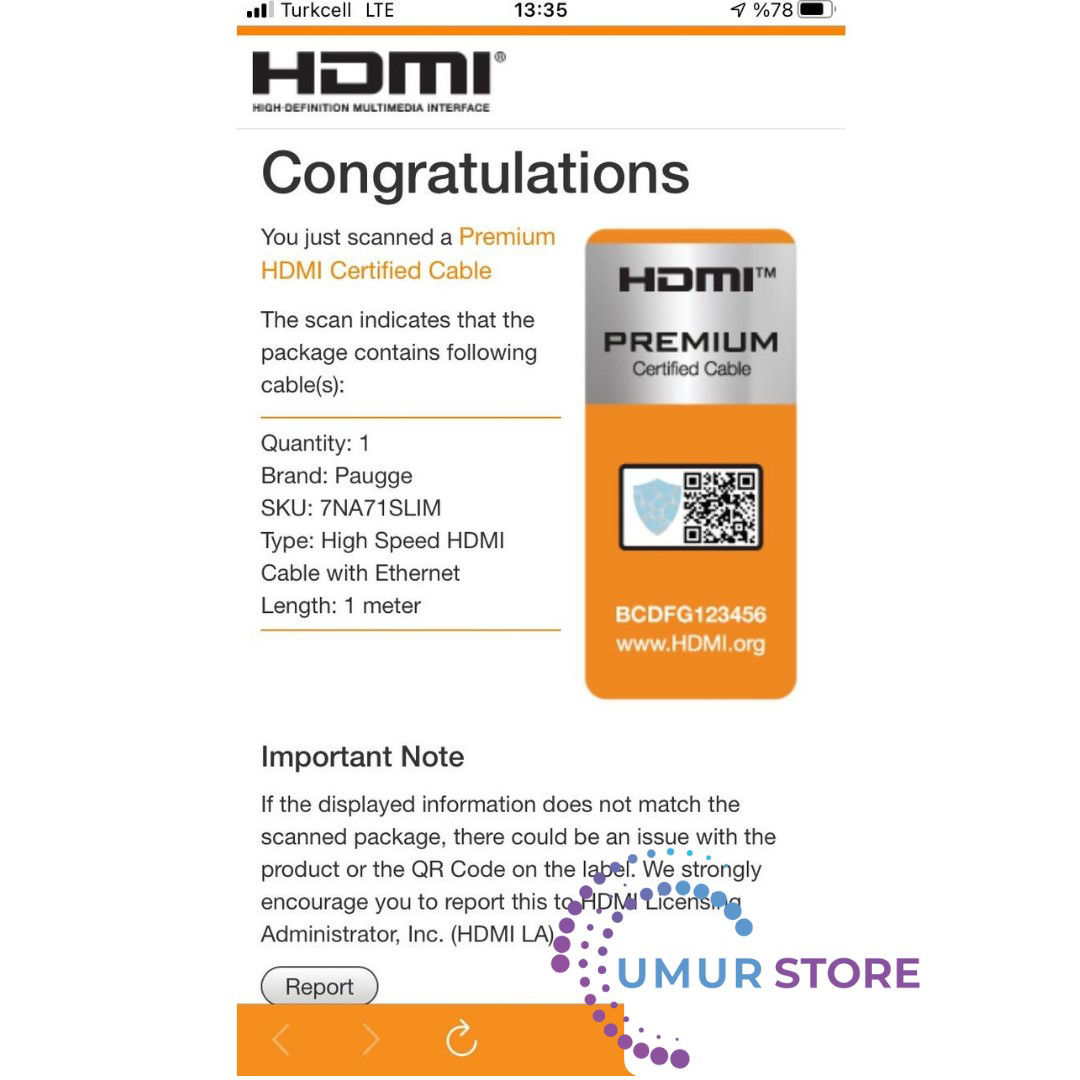 2.0b 4K 60Hz 18GBPS HDMI Kablo - 1m