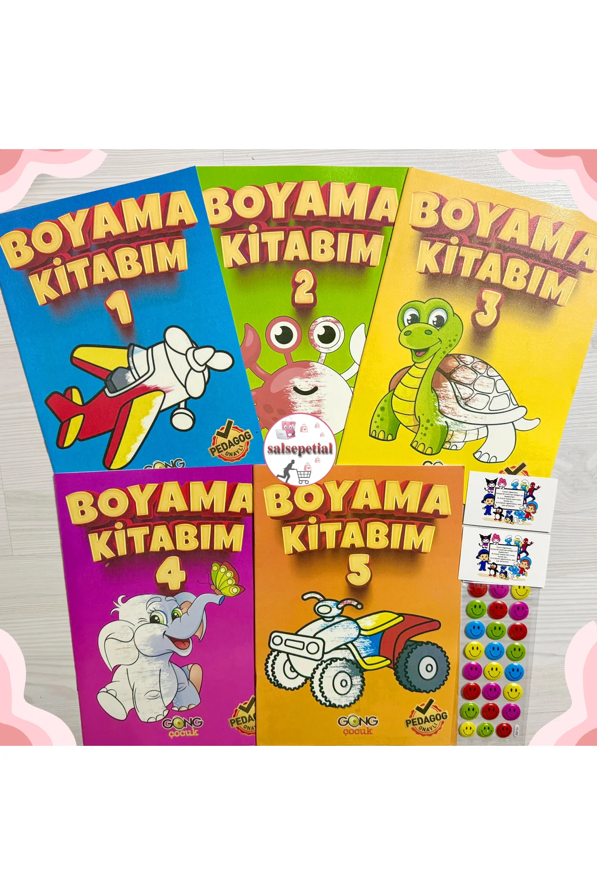 20’li Boyama Kitabı Hediyelik Karne Hediyesi Stickerli Notlu Öğre