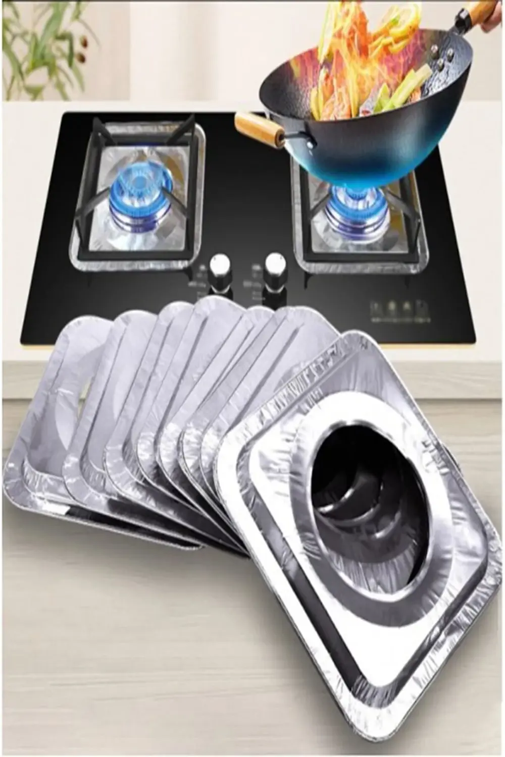 20'li Set Kare Ocak Üstü Yağ Koruyucu Alüminyumm Levha (23*23 Cm)