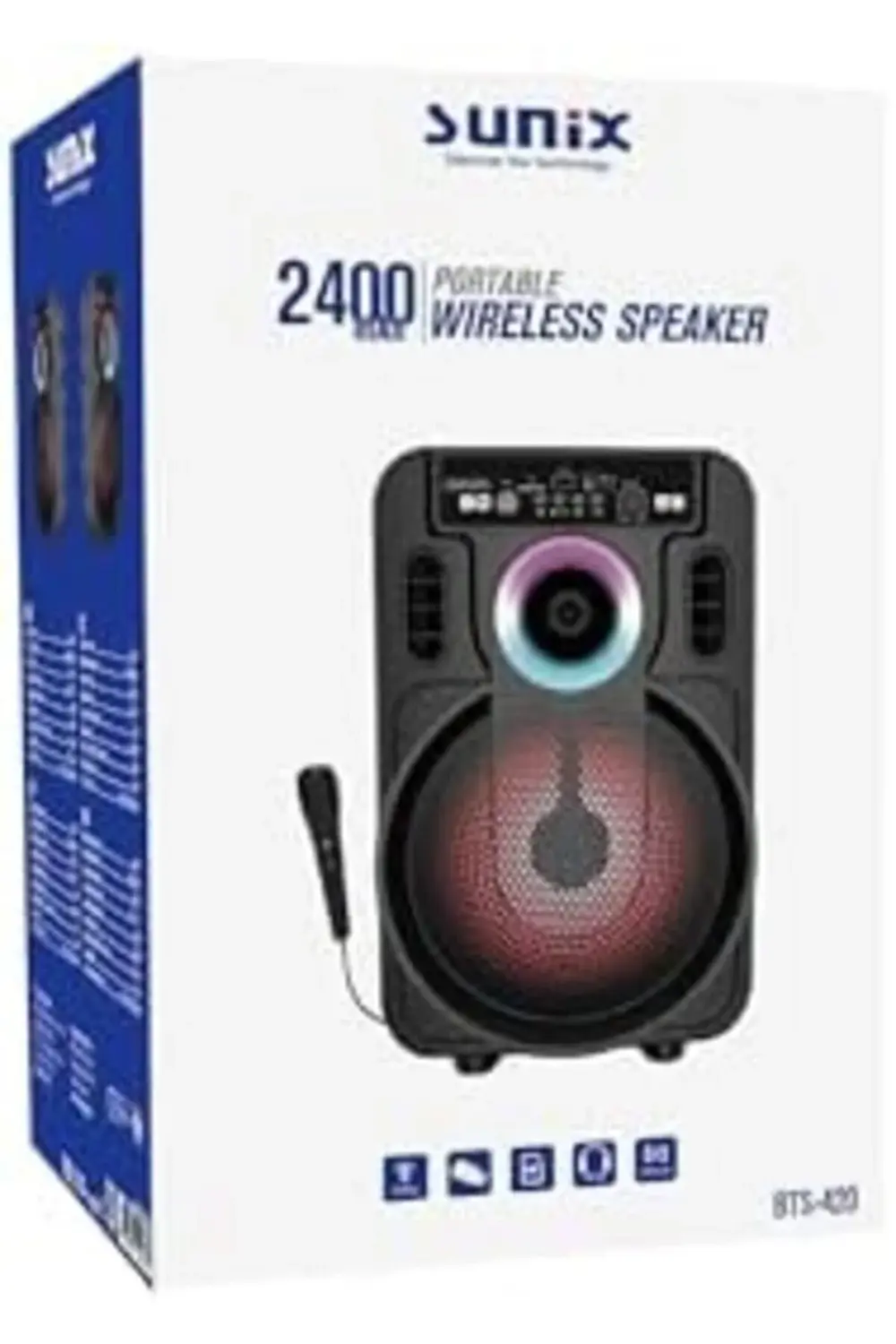 20W 2400 Mah Kablolu Mikrofonlu Bluetooth Hoparlör BTS-420 118119