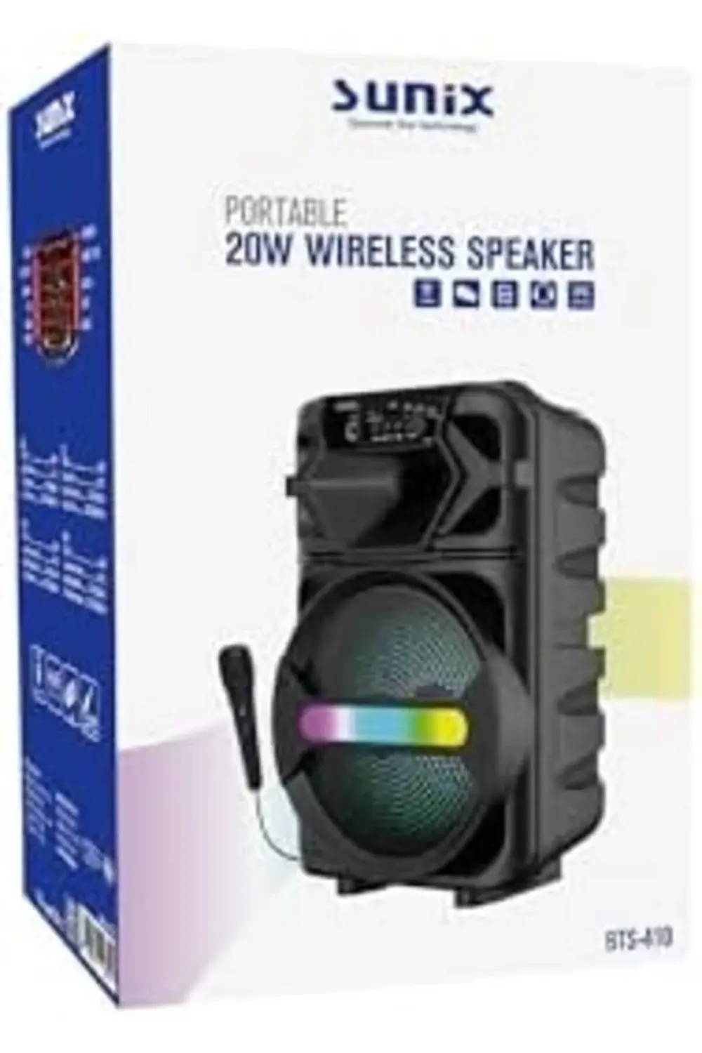 20W 2400 Mah Mikrofonlu Led Işıklı Taşınabilir Hoparlör BTS-410 1