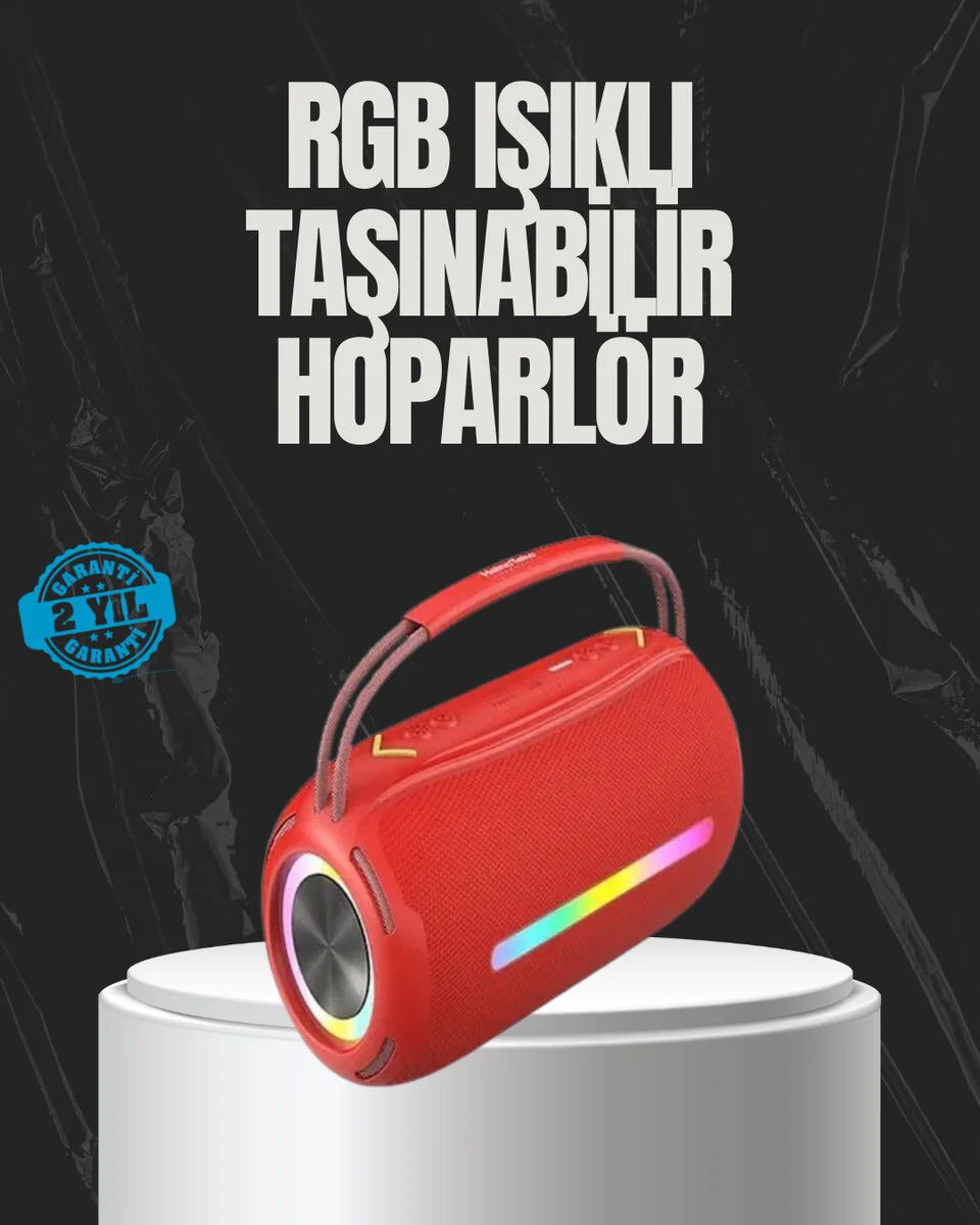20W Çift Sürücülü RGB LED Işıklı Bluetooth 5.3 Hoparlör - Kablosuz Ses Çözümü
