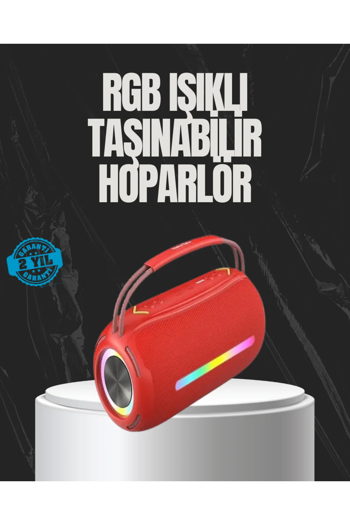 20W Güçlü Ses Çift Sürücülü RGB LED Işıklı Bluetooth 5.3 Hoparlör