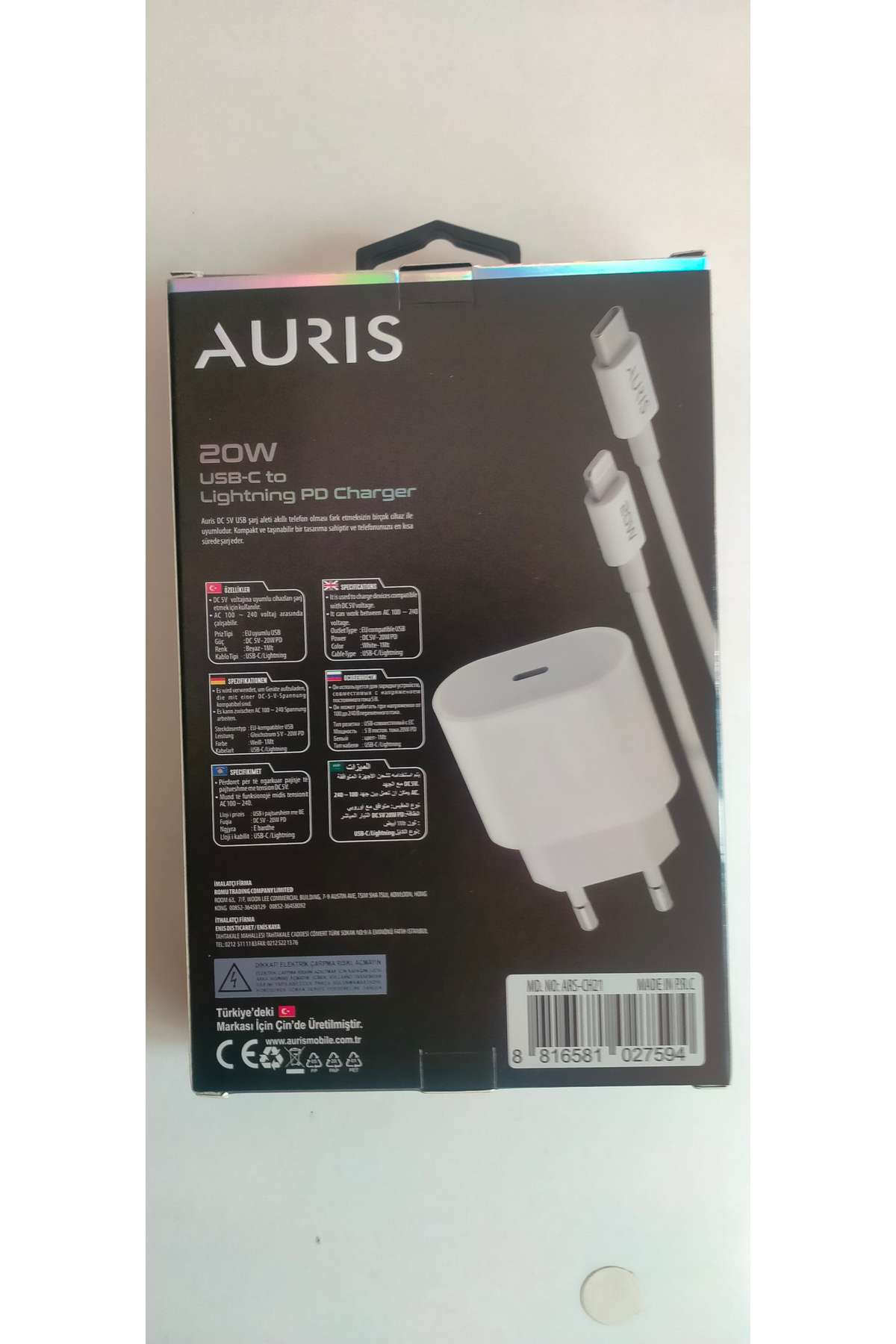 20W Iphone Uyumlu USB-C to Lighting Şarj Aleti Seti