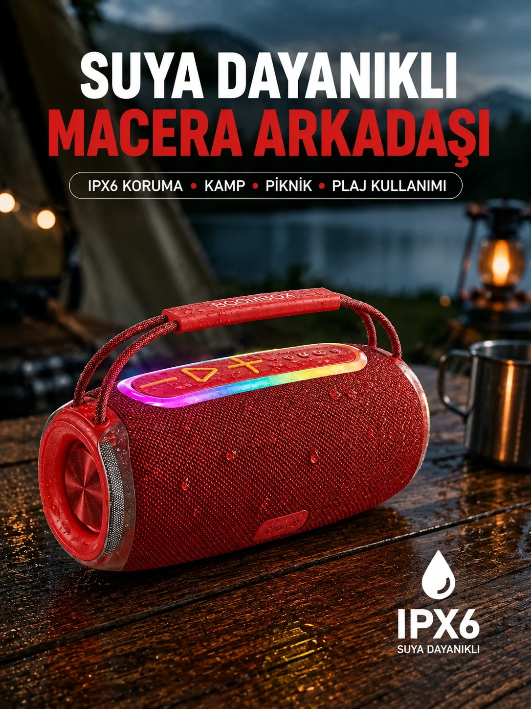 20W Kablosuz Bluetooth Hoparlör RGB Işık Efektli USB/SD/AUX Destekli Fiyatı, Yorumları ve Özellikleri