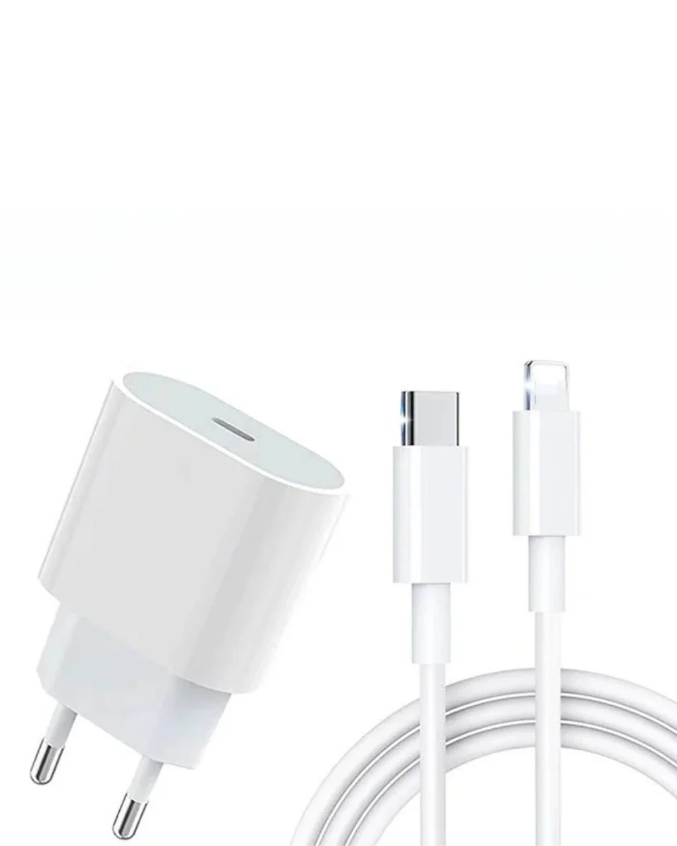 20W PD Hızlı Şarj Adaptörü ve Kablo Seti - iPhone 14 13 12 11 8 Plus 7 Uyumlu