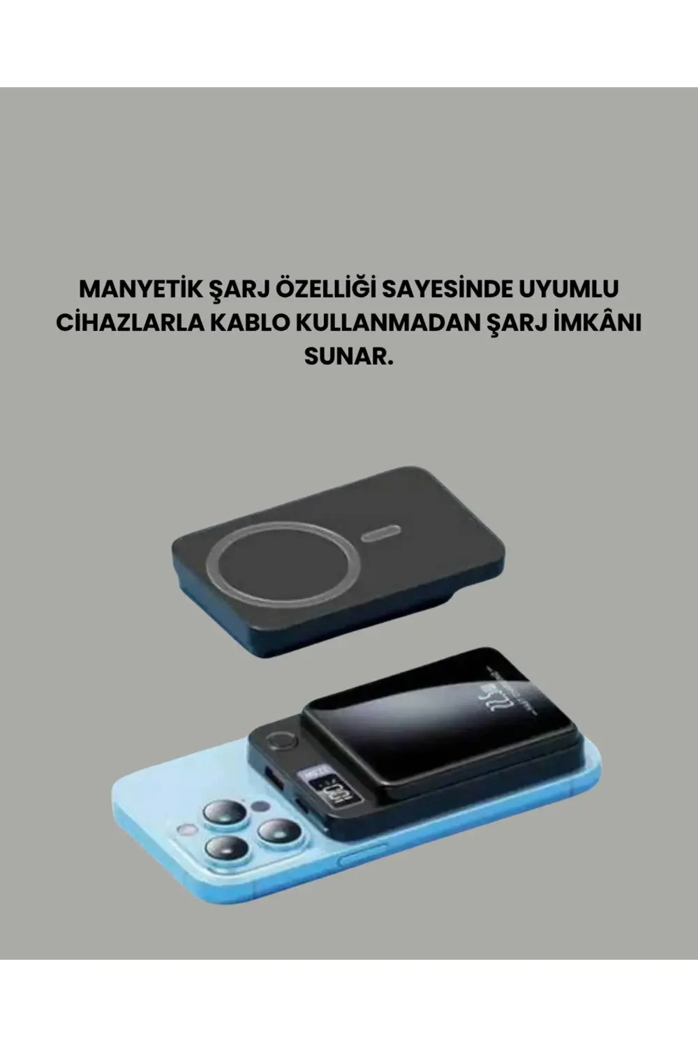 20W PD ve 15W Manyetik Kablosuz Şarj Destekli Taşınabilir Powerba