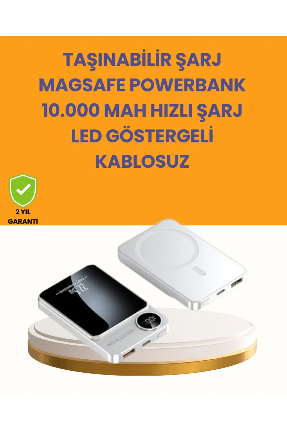 20W PD ve 15W Manyetik Kablosuz Şarj Destekli Taşınabilir Powerba