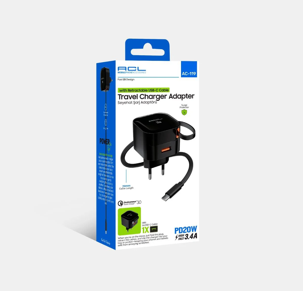 20W Seyahat Şarj Adaptörü USB-C PD Hızlı Şarj iPhone Samsung ile Uyumlu Fiyatı, Yorumları ve Özellikleri