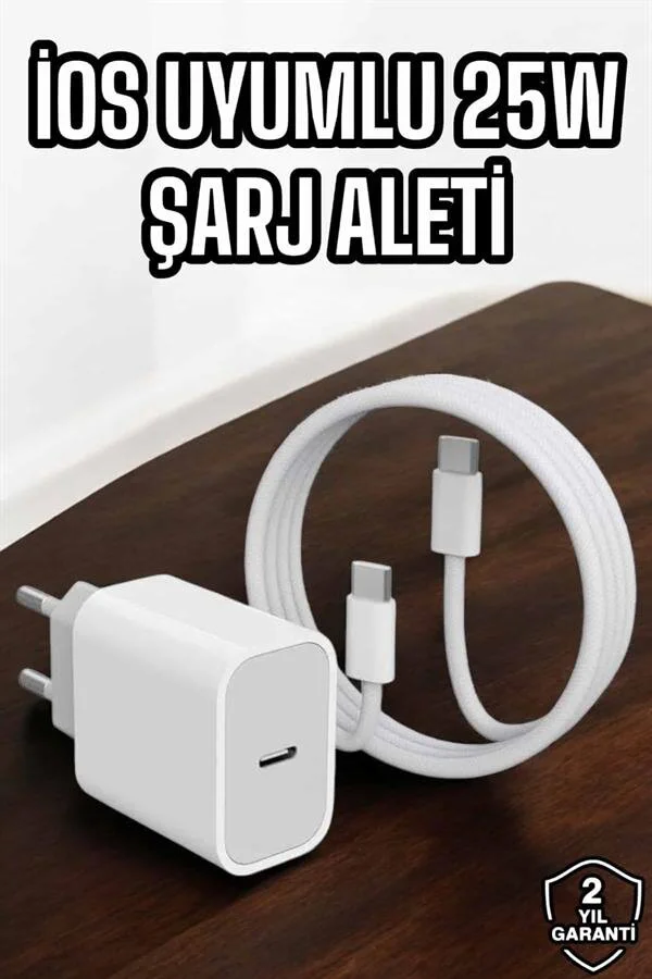 20W USB-C Hızlı Şarj Adaptörü ve Kablosu - iOS 15/15 Pro Max Uyumlu