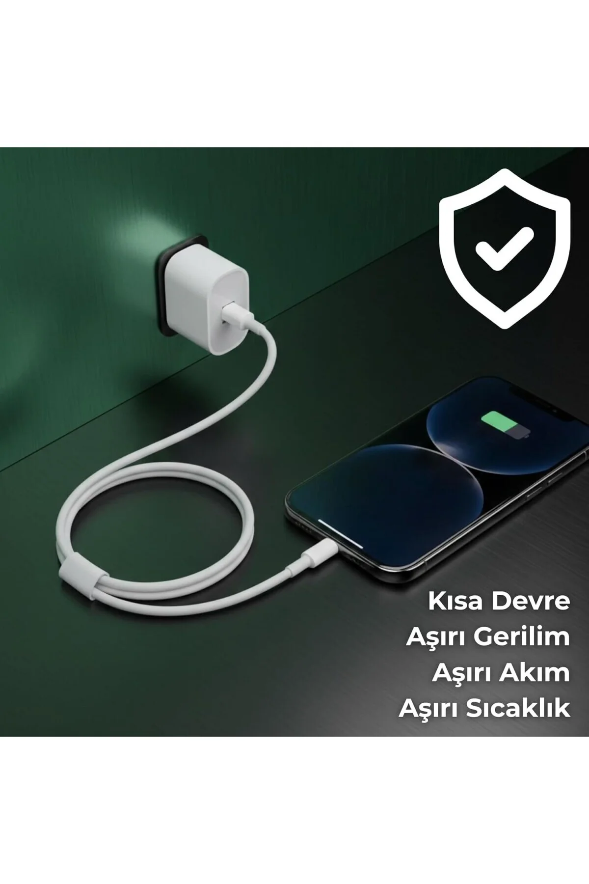 20W USB-C to Lightning PD Hızlı Şarj Seti | 1 Metre iPhone Şarj Kablosu Dahil | Dinami