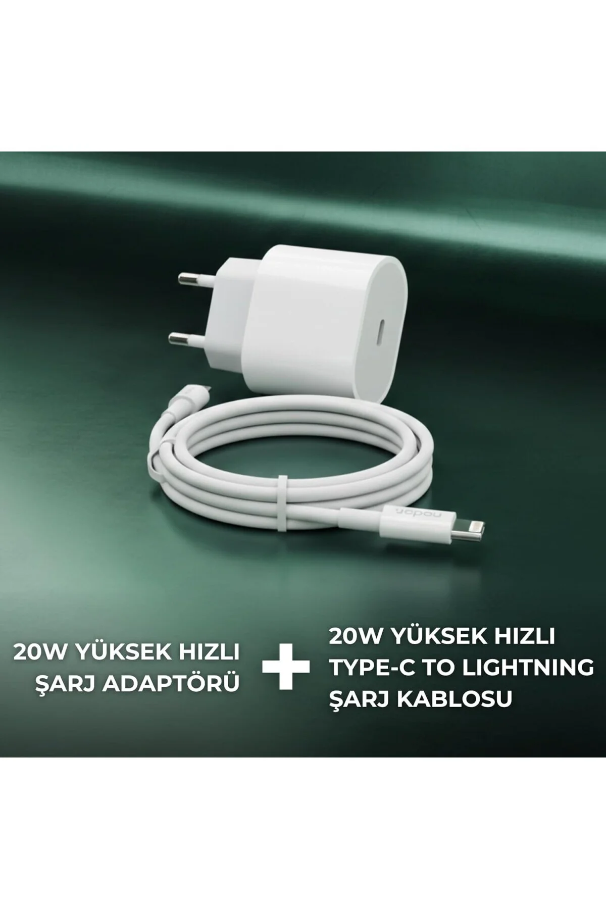 20W USB-C to Lightning PD Hızlı Şarj Seti | 1 Metre iPhone Şarj Kablosu Dahil | Dinami