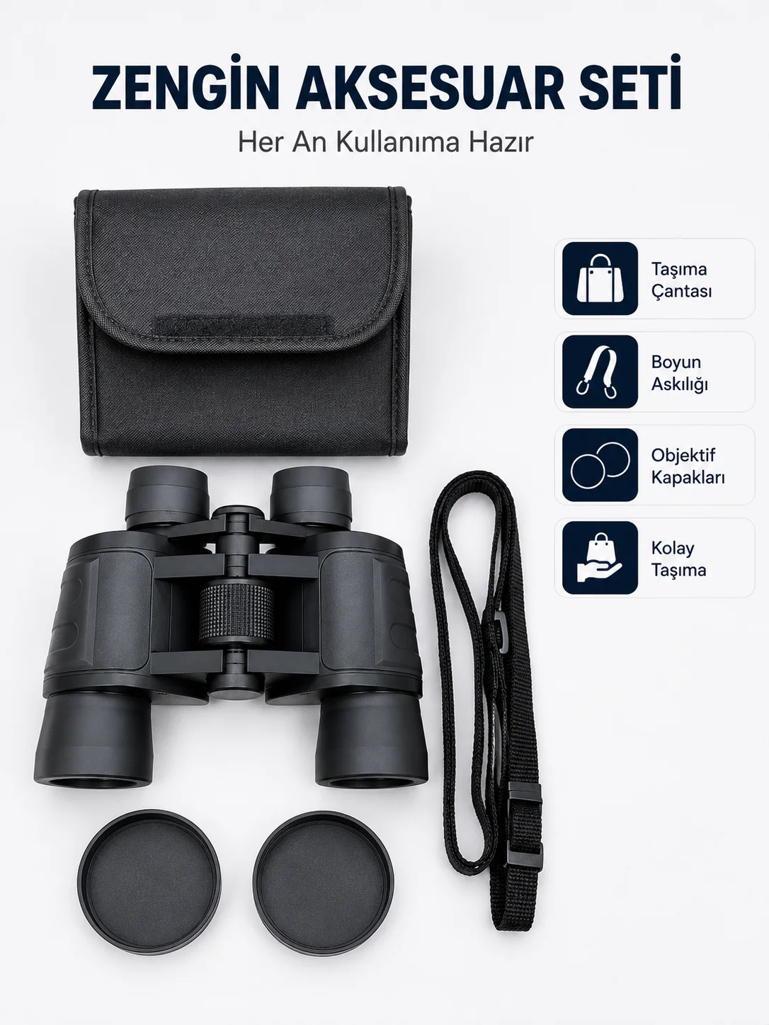 20x Büyütmeli Profesyonel Dürbün | HD Optik Lens Taşıma Çantalı ve Boyun Askılı