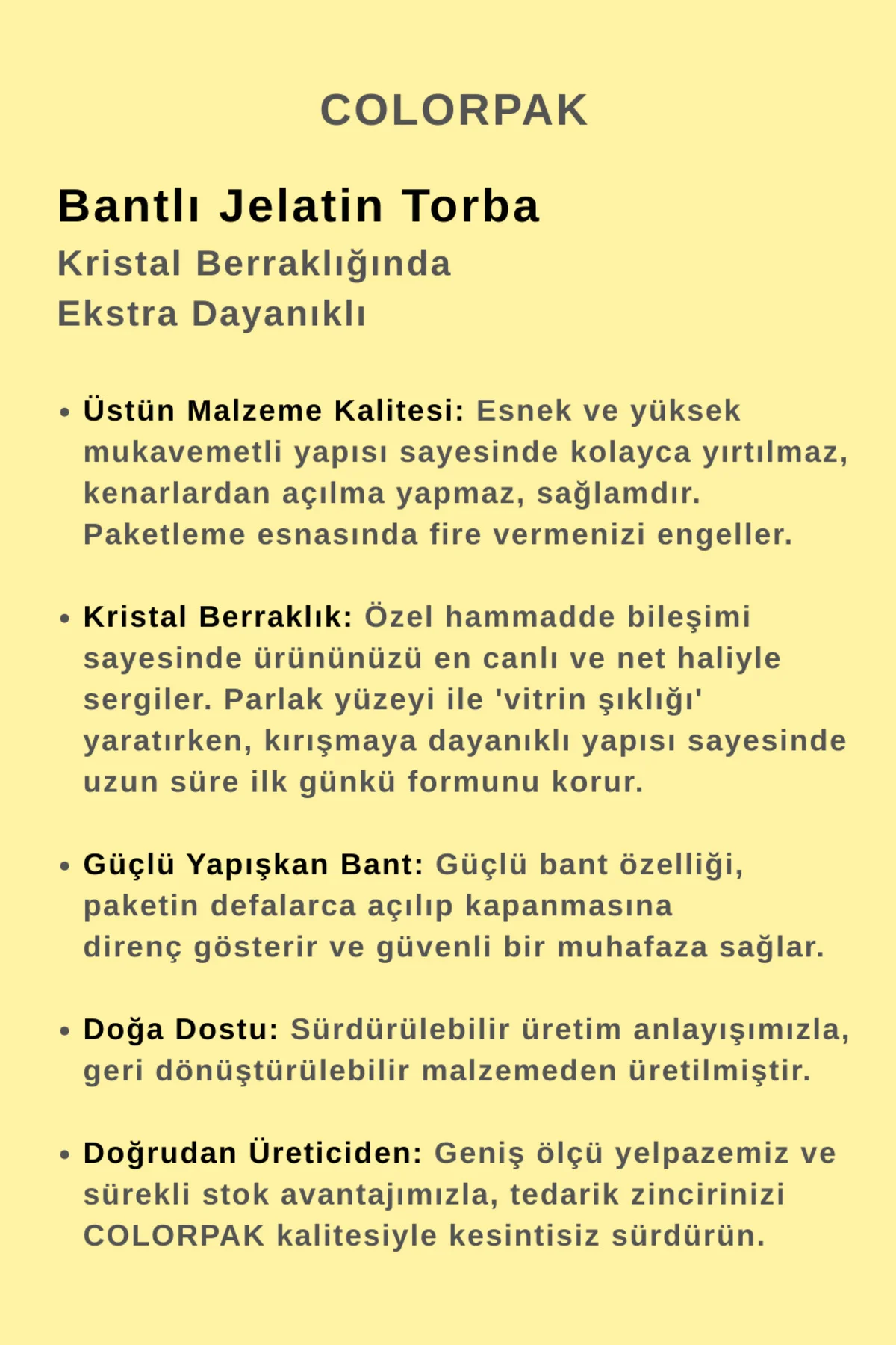 20x25+5 cm Bantlı Şeffaf CPP Jelatin Torba - 50 Adet - Dayanıklı Yırtılmaz Bantlı Ambalaj Poşeti