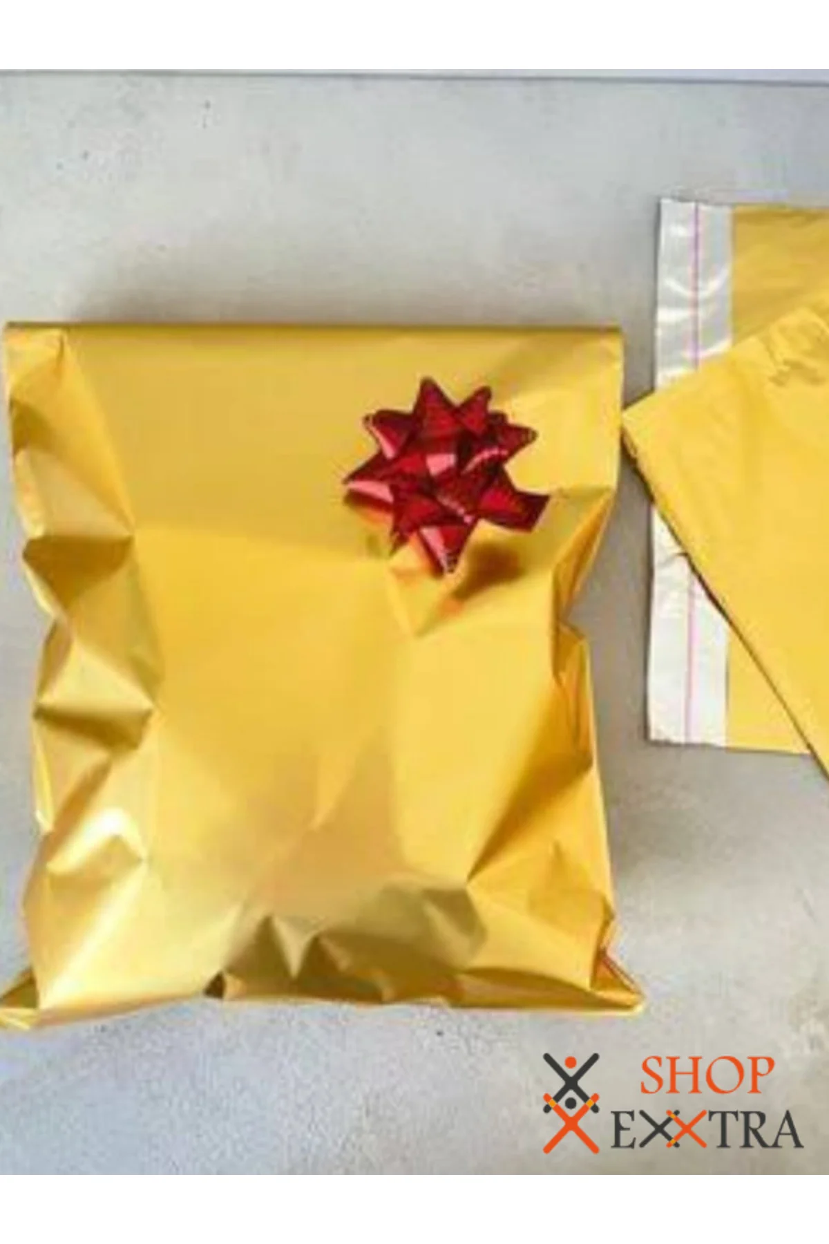 20x35 Cm Altın Sarı Gold 10 Adet Yapışkanlı Metalize Hediye Poşet